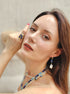 Elegance Baroque Pearls With Lapis Dangle Earrings NE043 - Zyrola