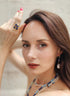 Elegance Baroque Pearls With Lapis Dangle Earrings NE043 - Zyrola
