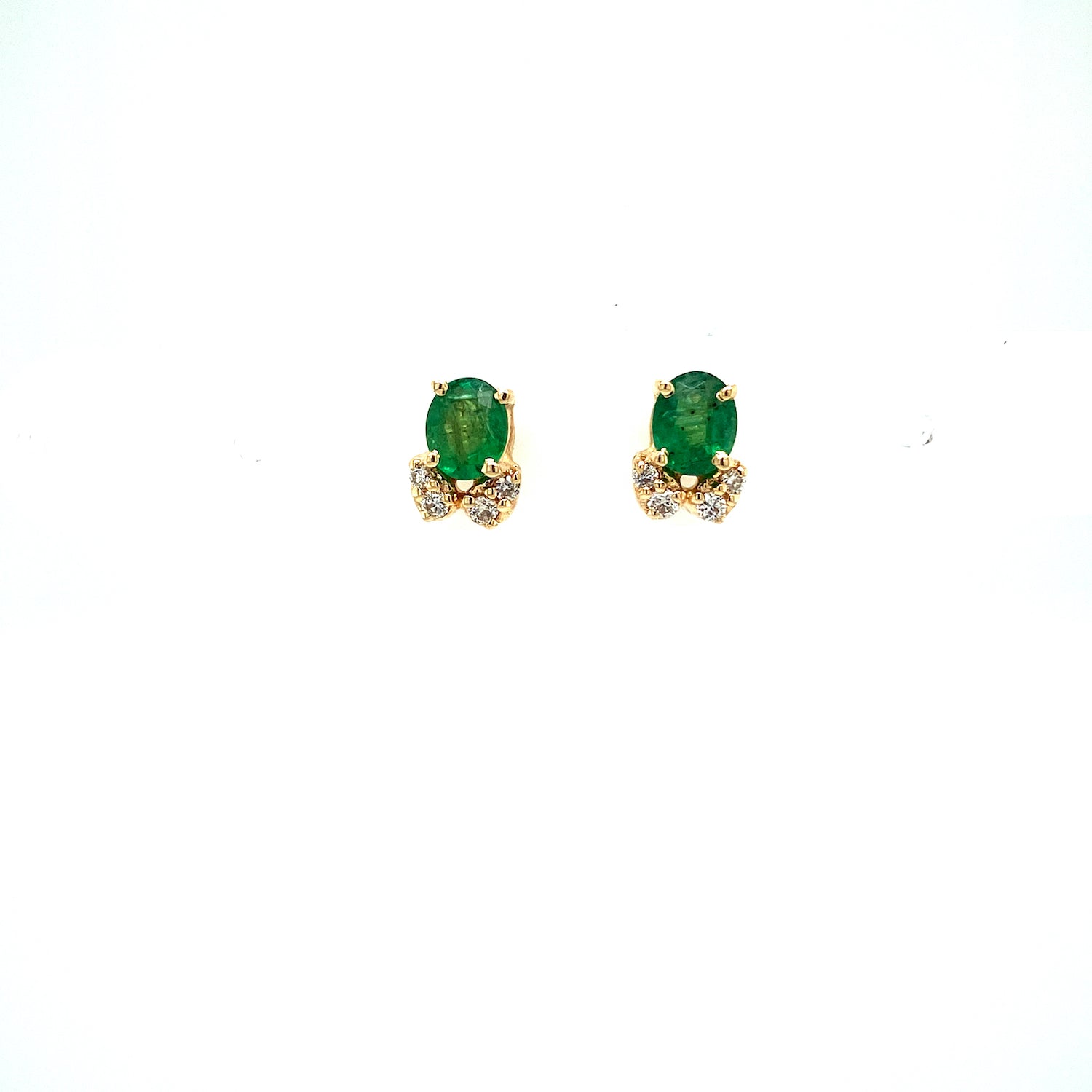 Emerald and Diamond Earring in 14K Yellow Gold - KGT 33537 - Zyrola