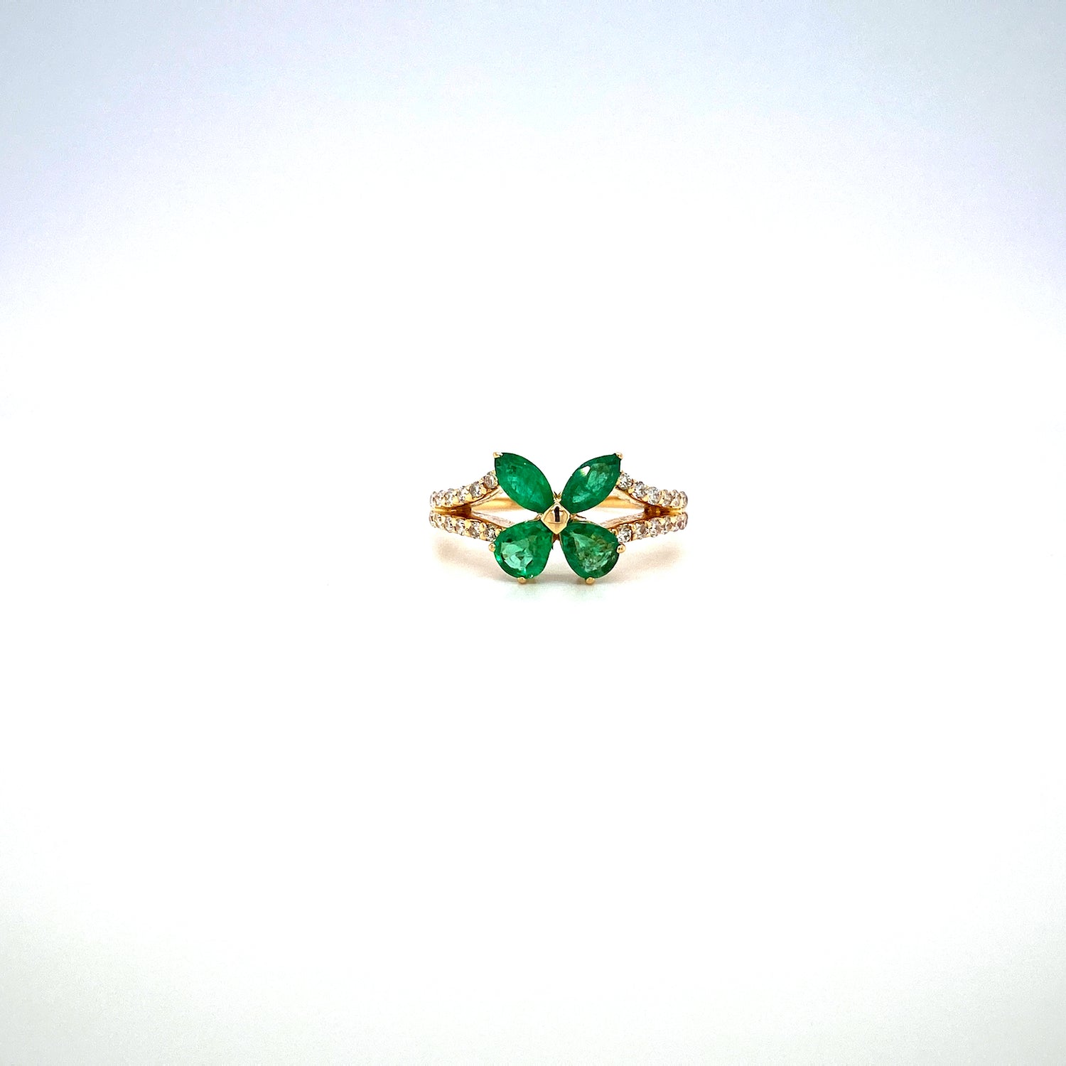 Emerald and Diamond Ring in 14K Yellow Gold - KGR 16320 - Zyrola