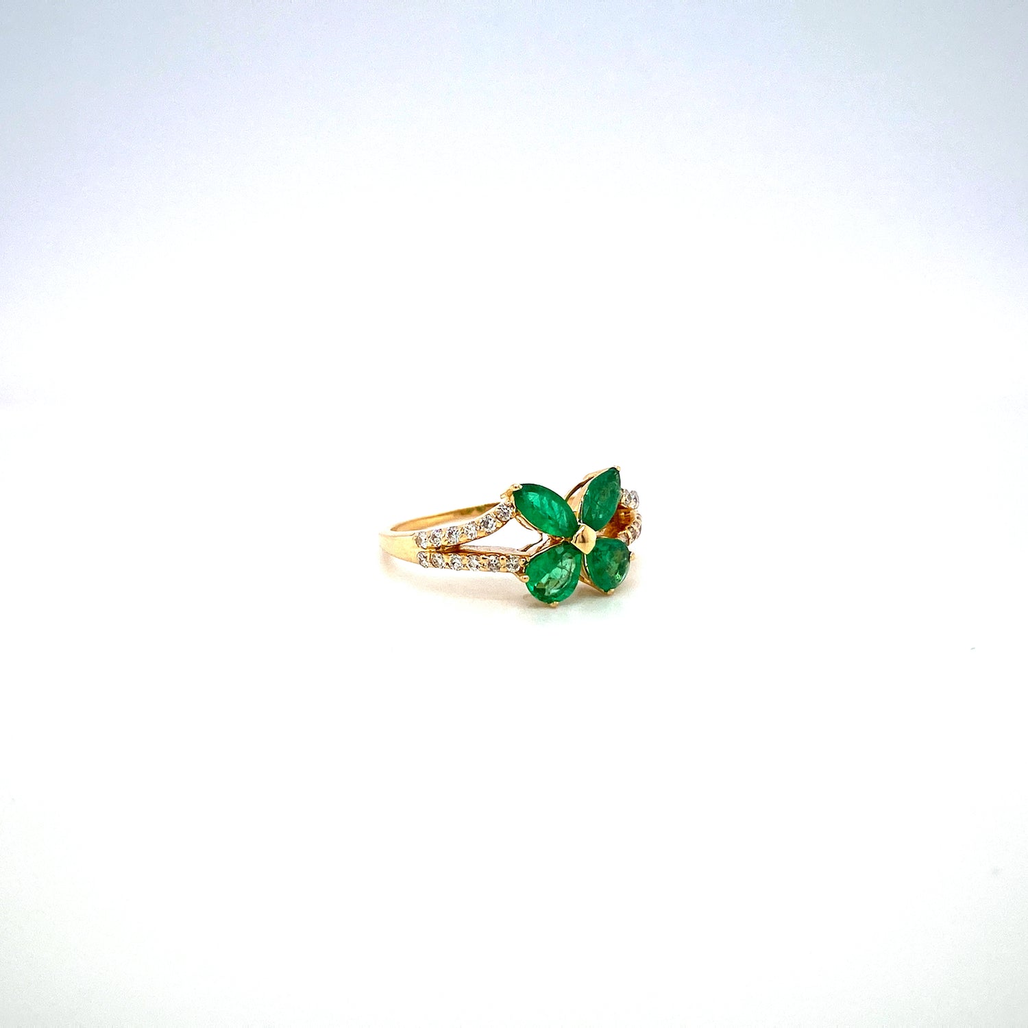 Emerald and Diamond Ring in 14K Yellow Gold - KGR 16320 - Zyrola