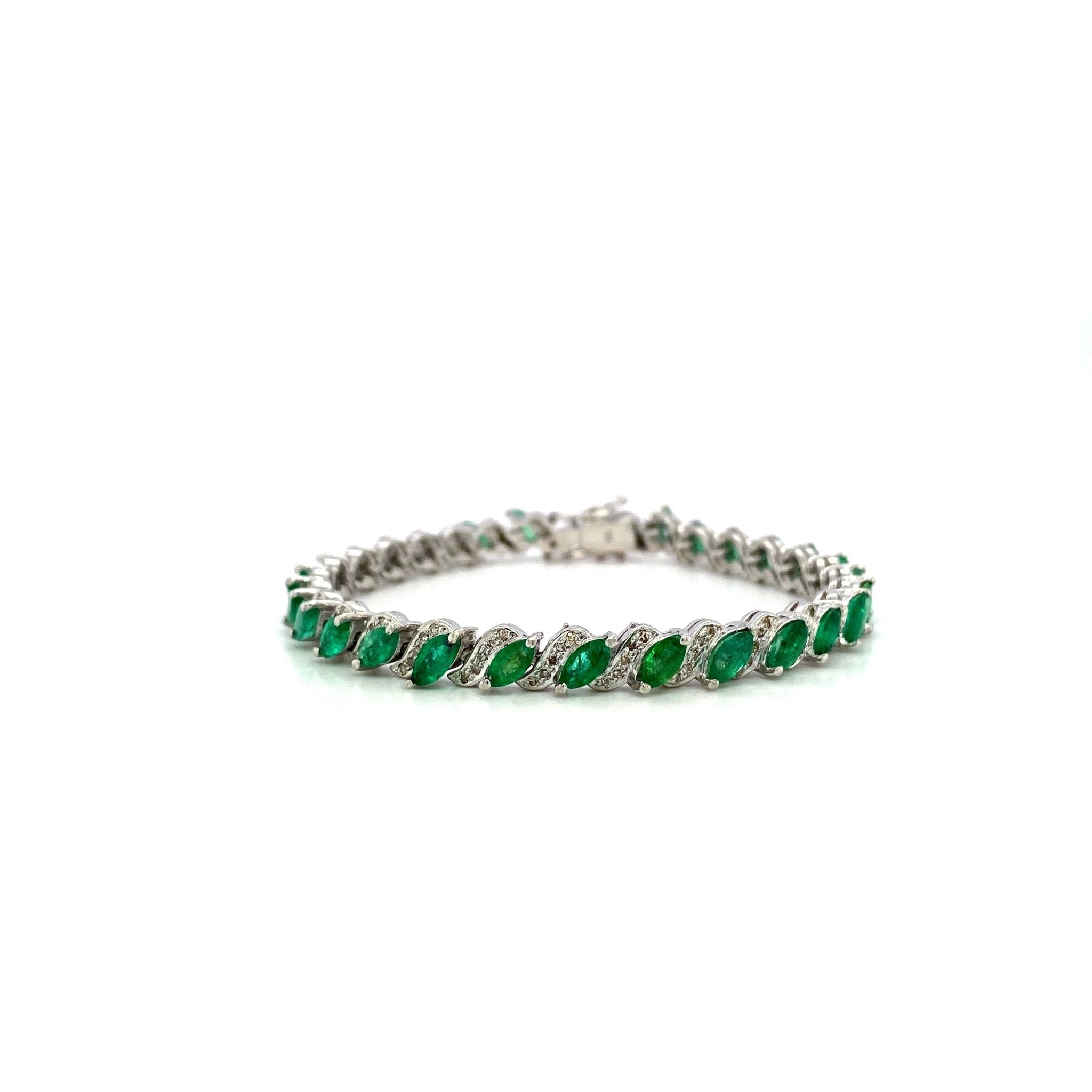 Emerald Bracelet in .925 Sterling Silver. - KSD 47276 - Zyrola