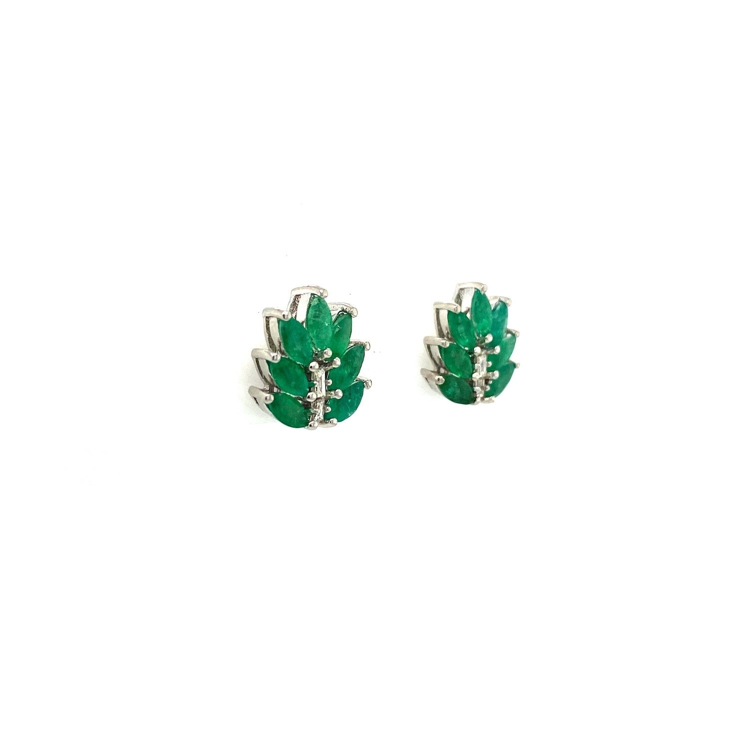 Emerald Earring in .925 Sterling Silver - KST 51668 - Zyrola