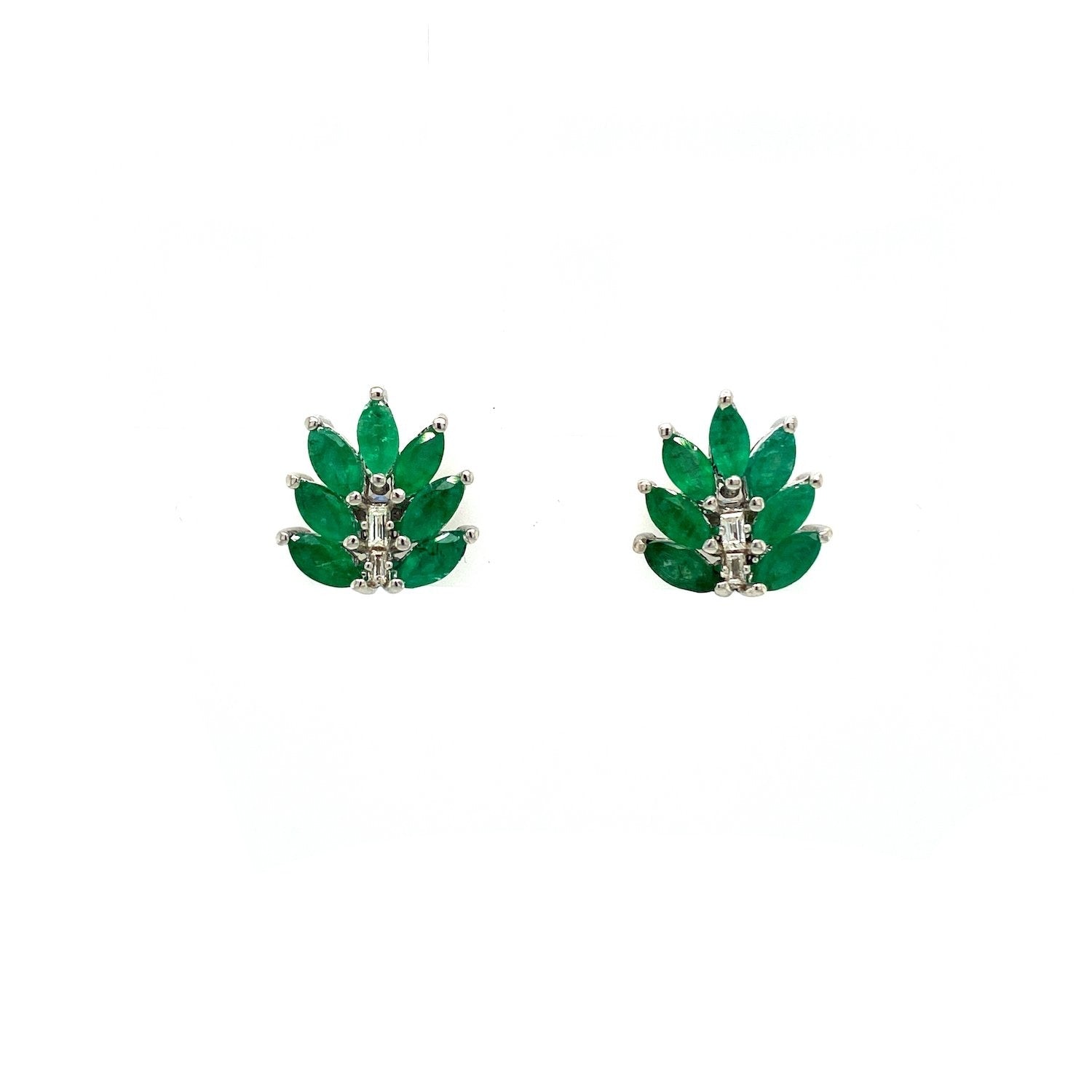 Emerald Earring in .925 Sterling Silver - KST 51668 - Zyrola