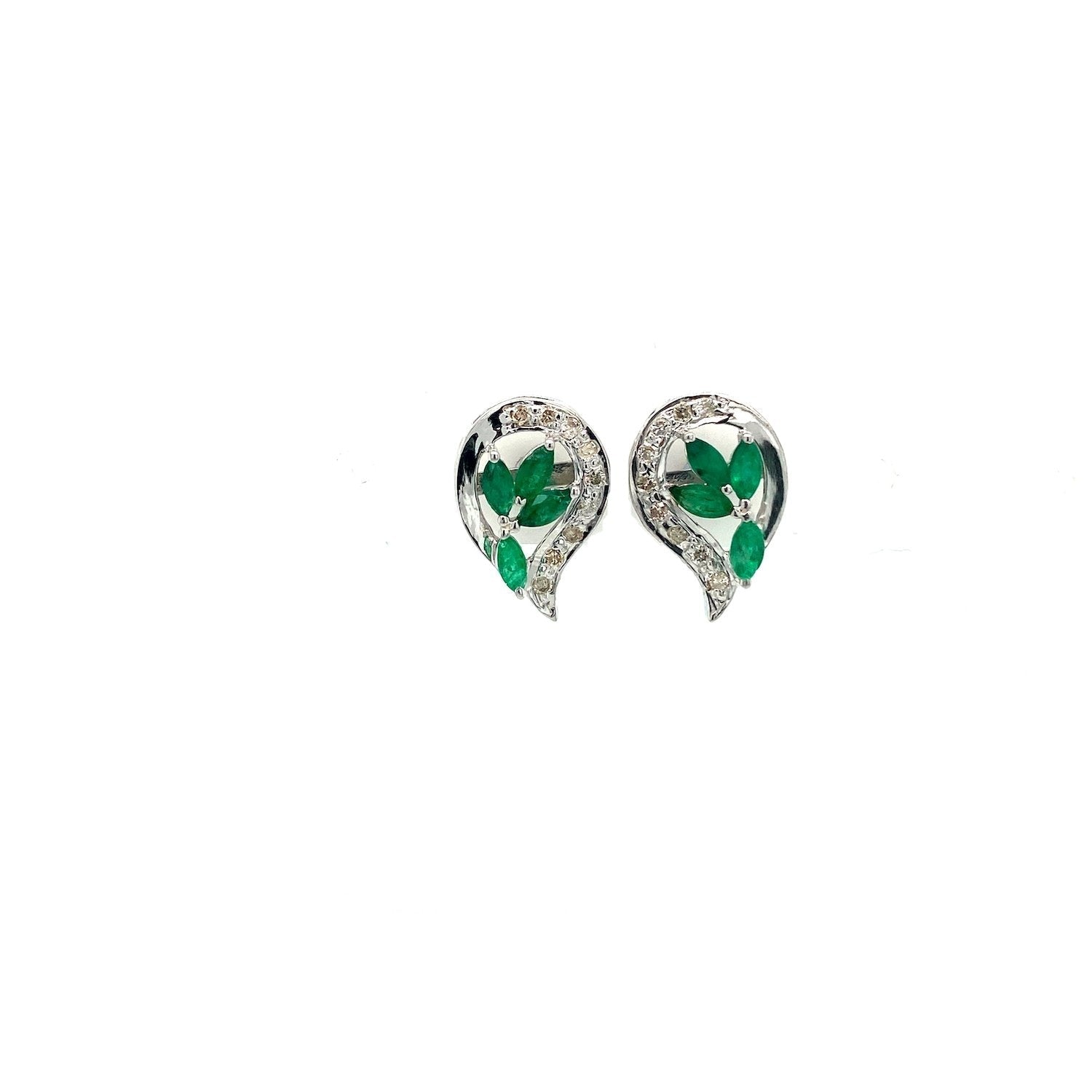 Emerald Earring in .925 Sterling Silver - KST 52057 - Zyrola