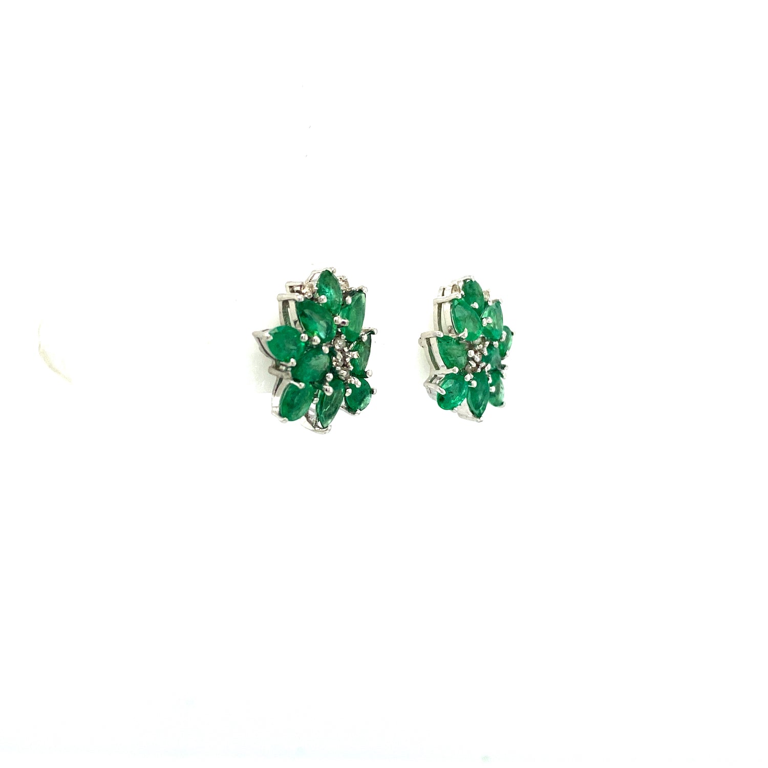 Emerald Earring in .925 Sterling Silver - KST 53386 - Zyrola