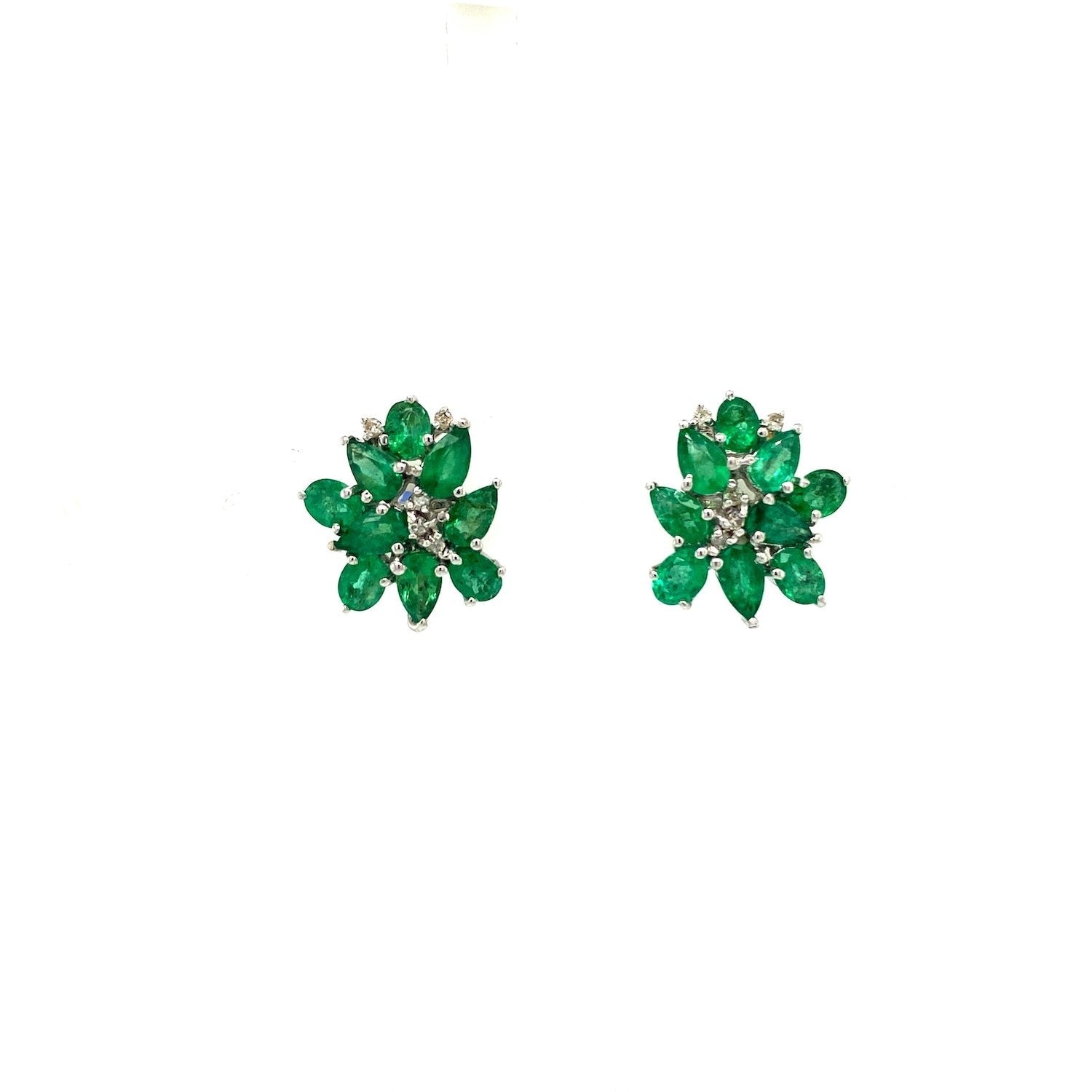 Emerald Earring in .925 Sterling Silver - KST 53386 - Zyrola