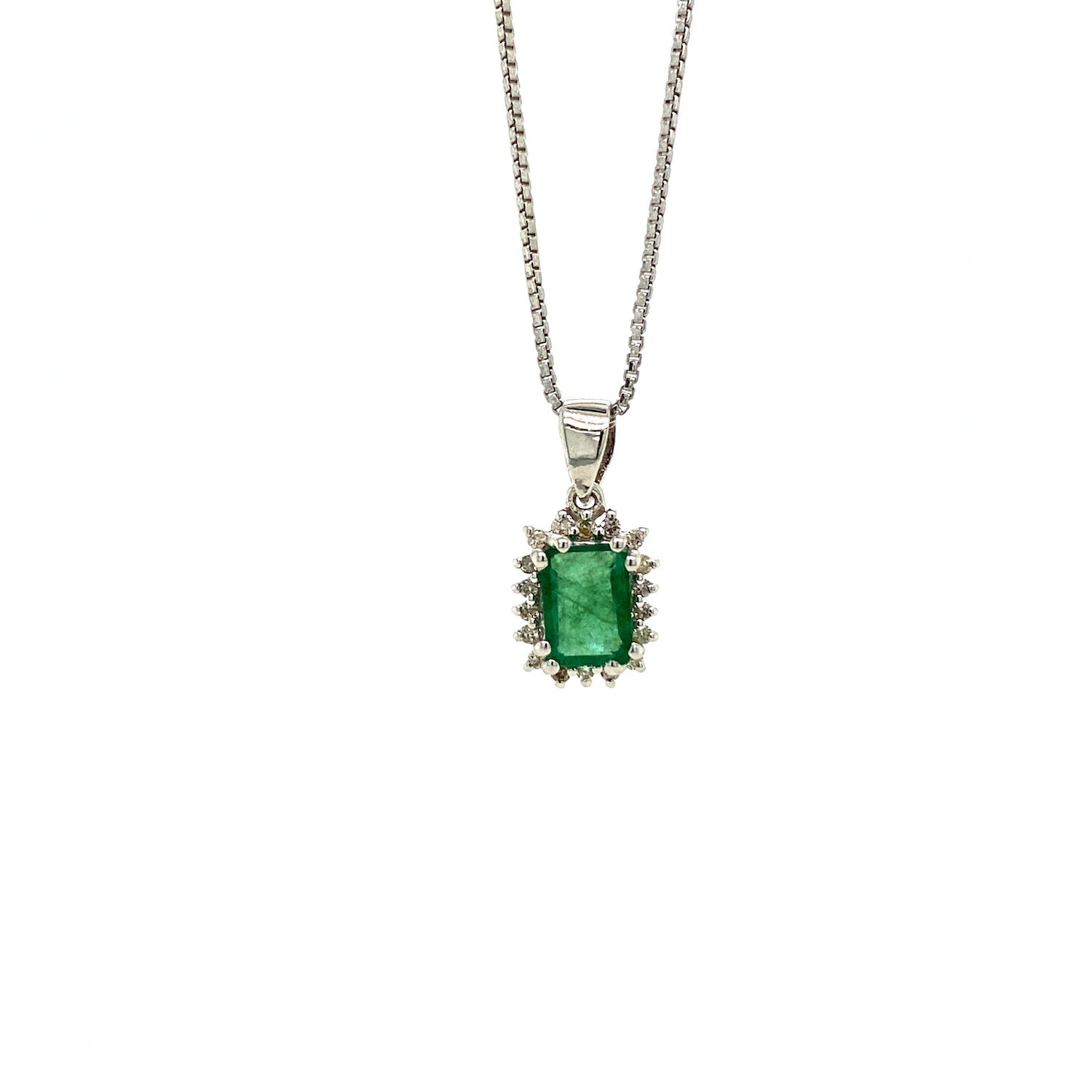 Emerald Jewellery Set in .925 Sterling Silver - KSS 60423 - Zyrola