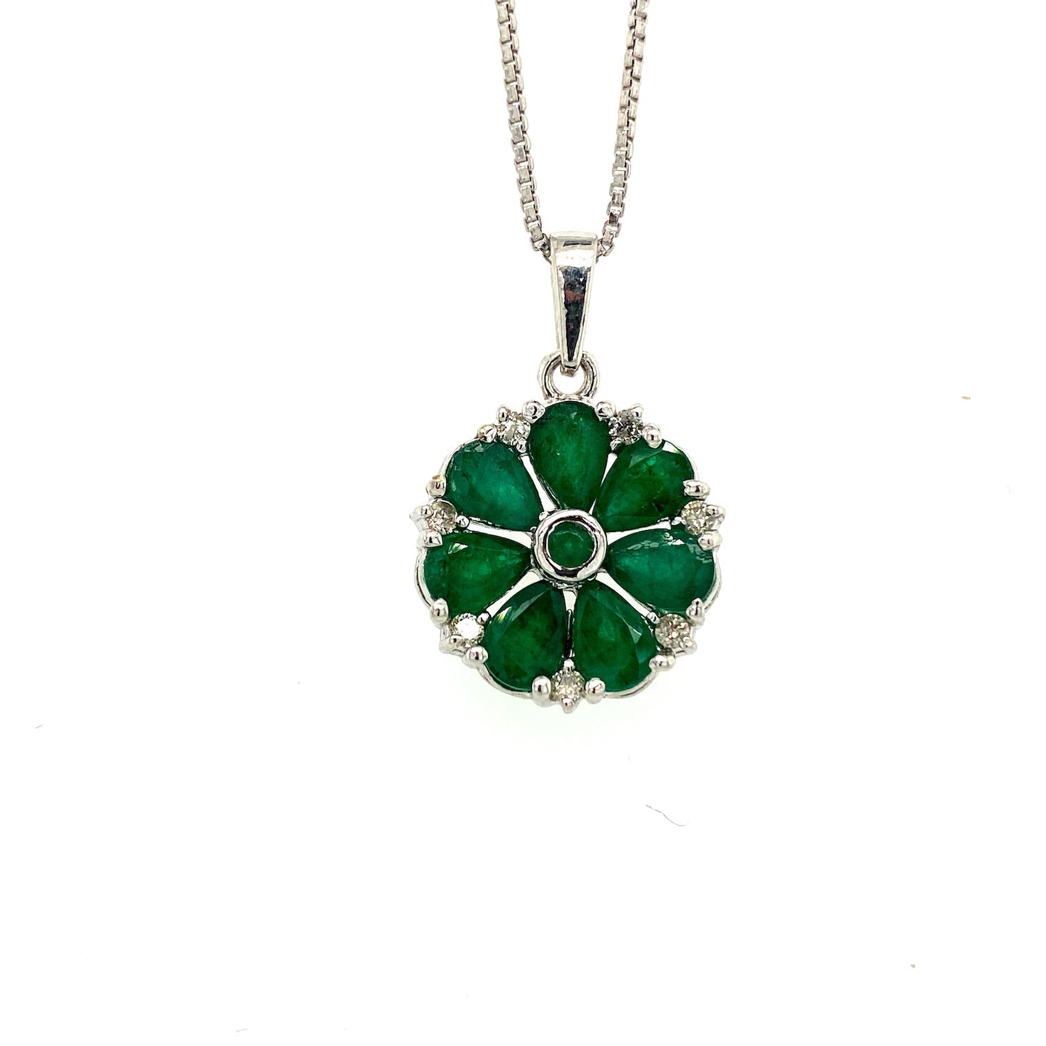 Emerald Pendant in .925 Sterling Silver - KSP 30798 - Zyrola