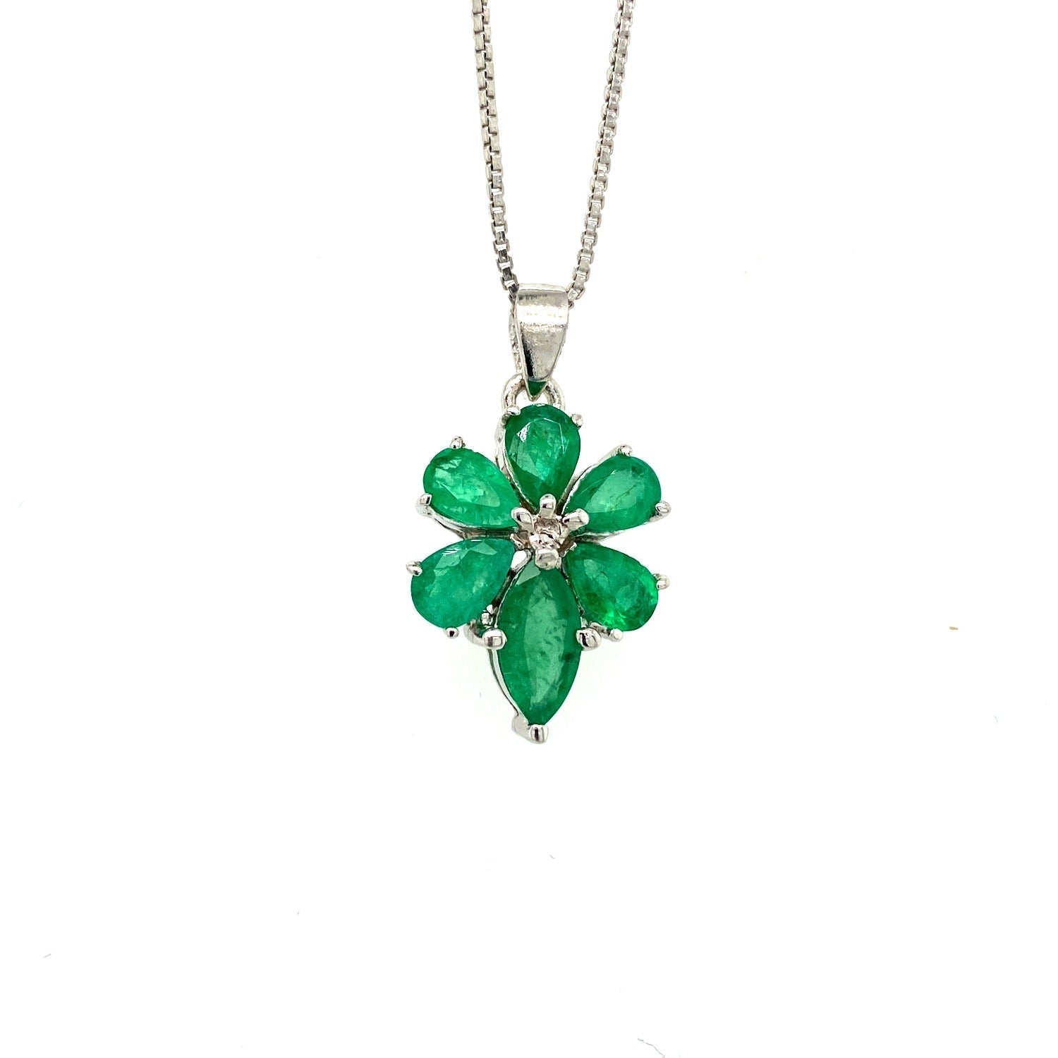 Emerald Pendant in .925 Sterling Silver - KSP 32380 - Zyrola