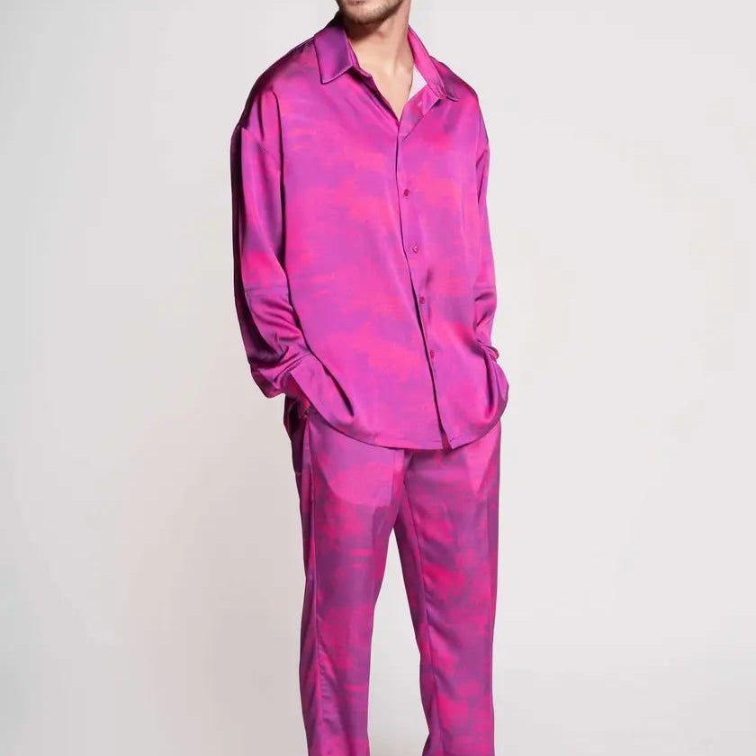 French - Made 100% Silk Savanna Print Pants - Zyrola