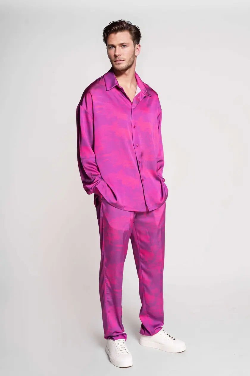 French - Made 100% Silk Savanna Print Pants - Zyrola