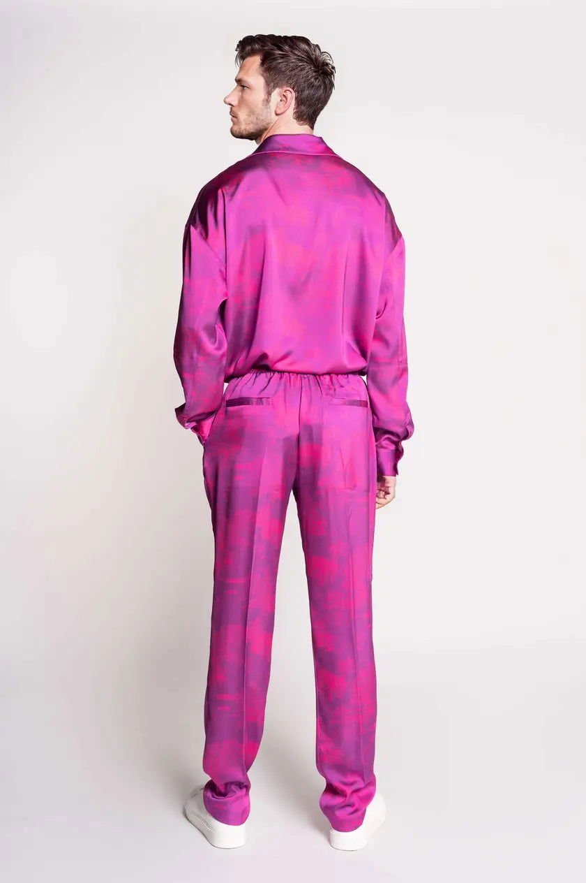 French - Made 100% Silk Savanna Print Pants - Zyrola