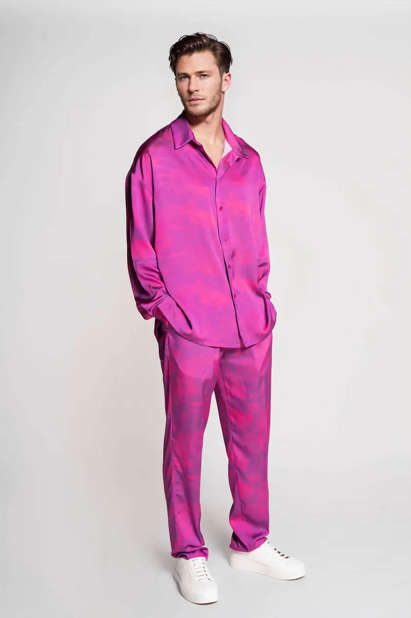 French - Made 100% Silk Savanna Print Pants - Zyrola