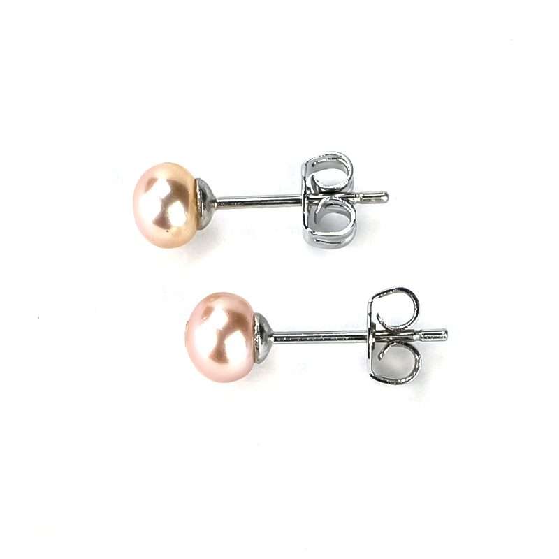 Freshwater Pink Pearls Kellyville Earrings 7 - 8 mm AAA - Zyrola