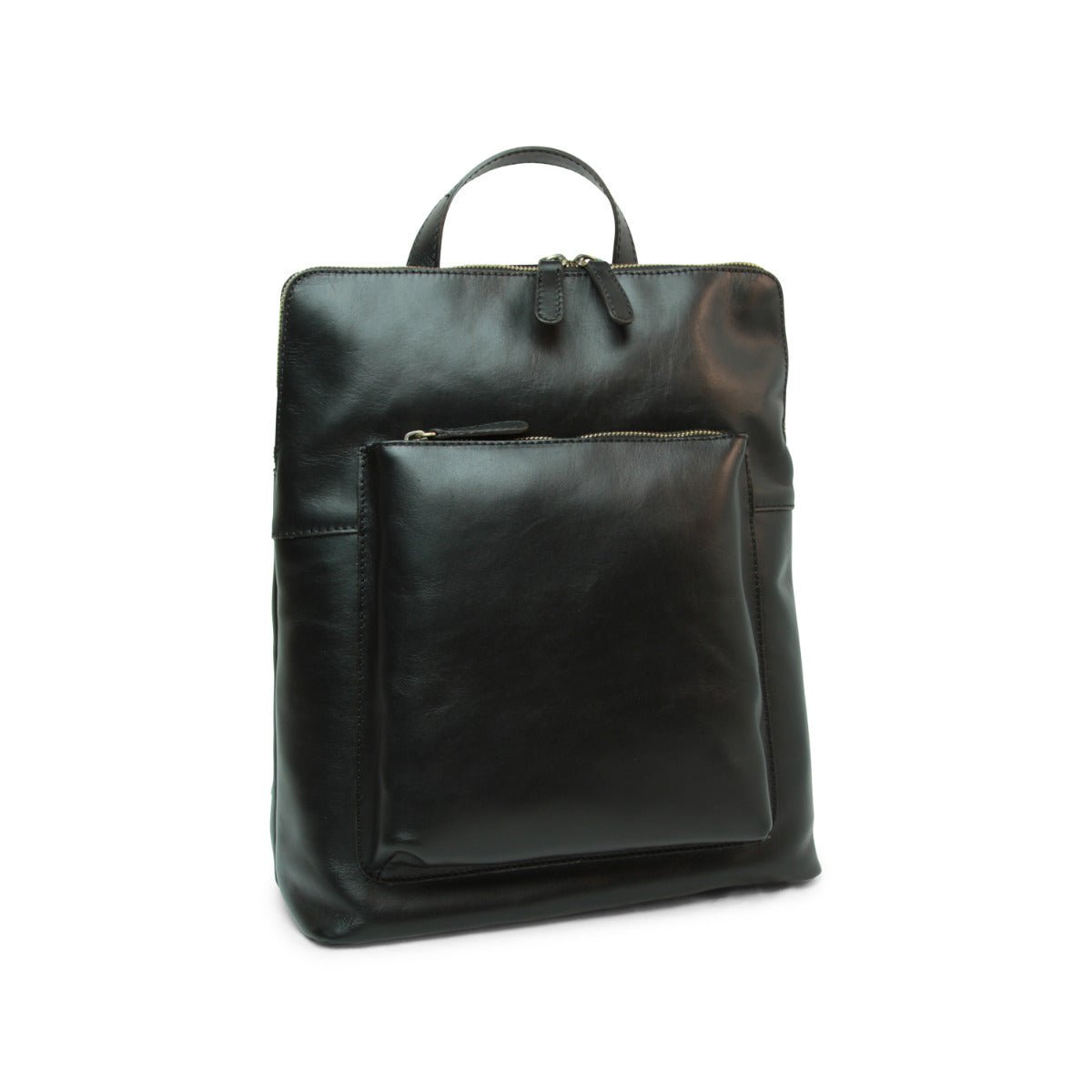 Full grain leather backpack - black - Zyrola
