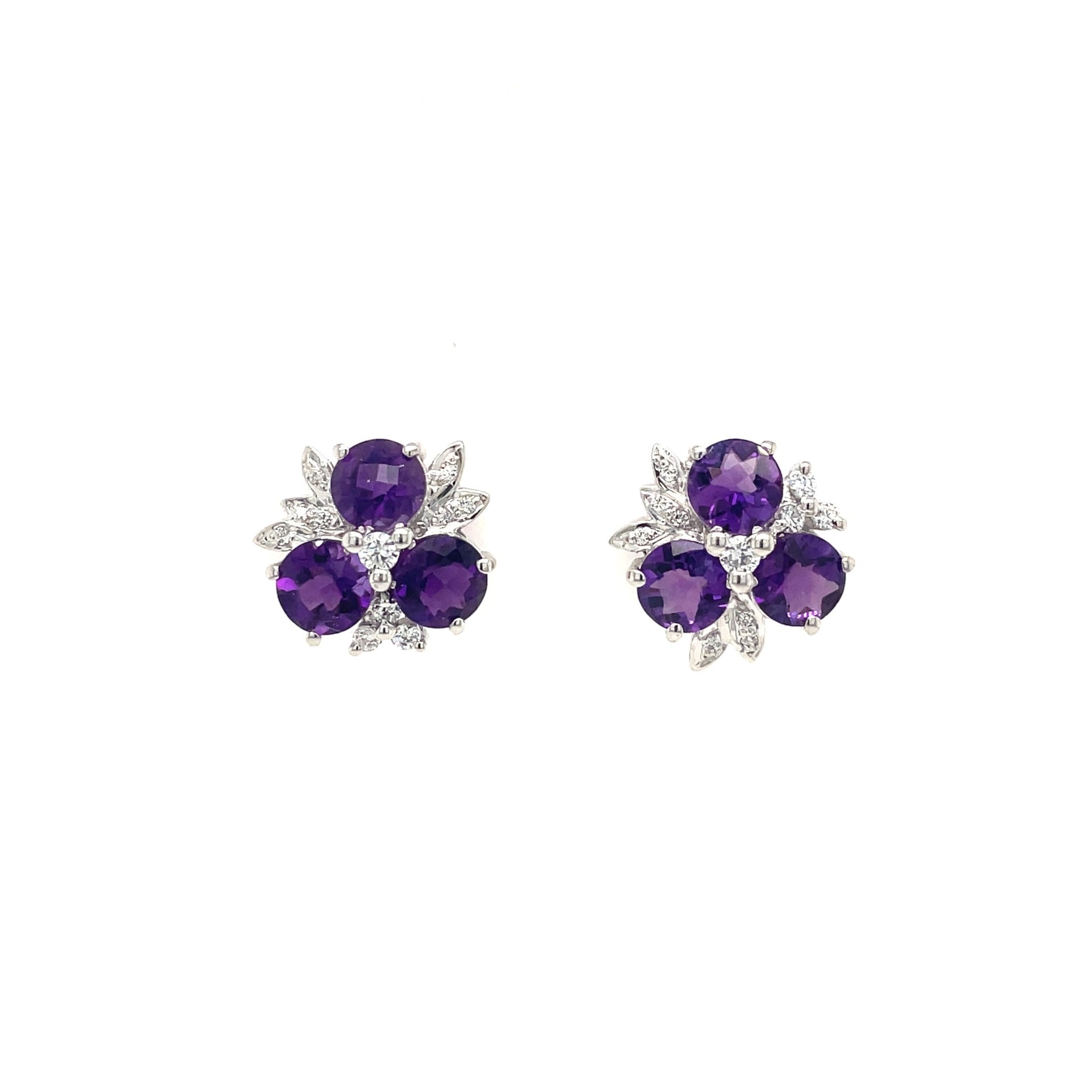 Garnet Earring in .925 Sterling Silver - KST 51001 - Zyrola