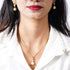 Golden South Sea Pearl with Blue & White Topaz Stones Blackheath Pendant 9.5 - 10.5 MM - Zyrola