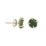 Handmade Raw Emerald Earrings in its Natural form in Silver 925 - Zyrola