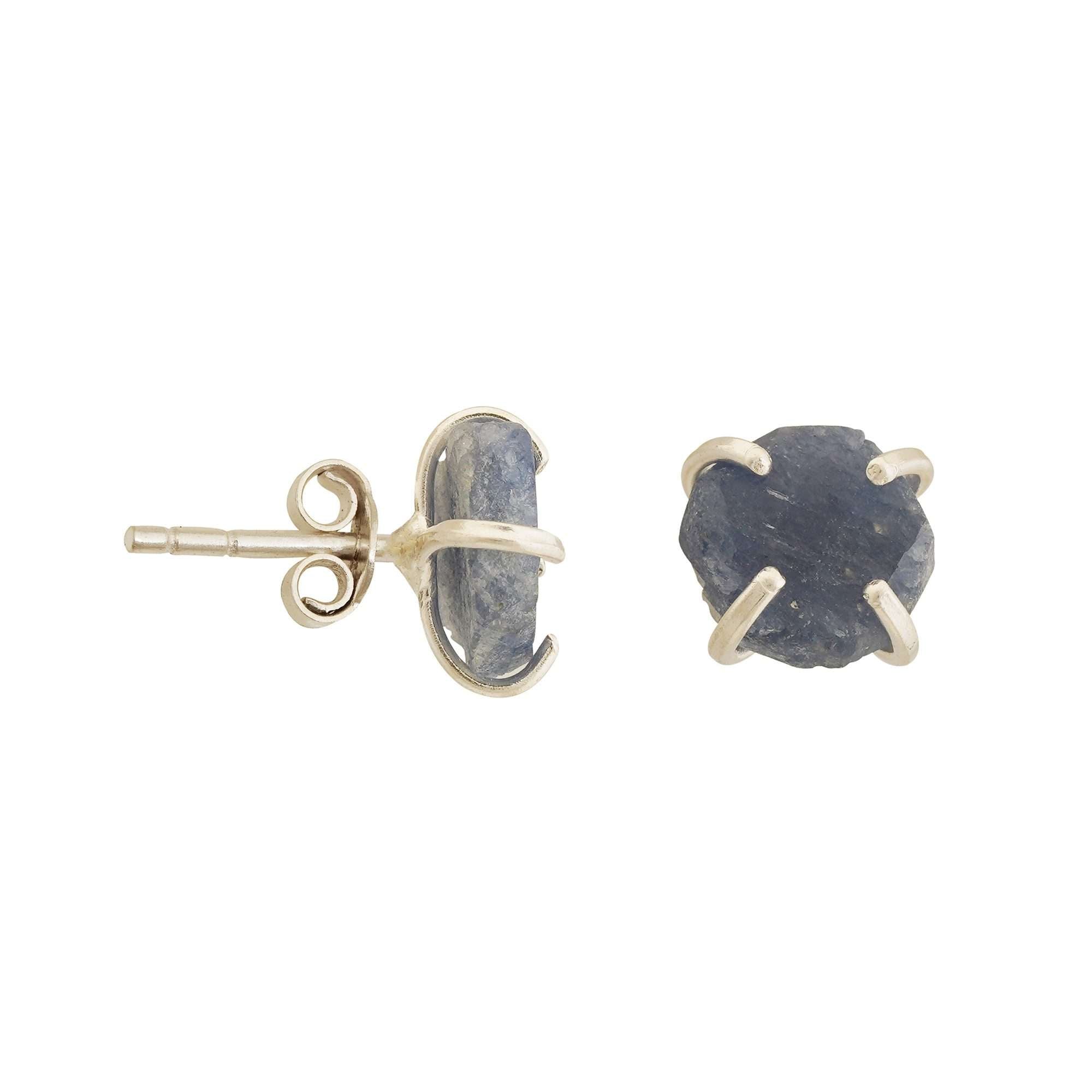 Handmade Sapphire Earrings in its Natural form in Silver 925 - Zyrola