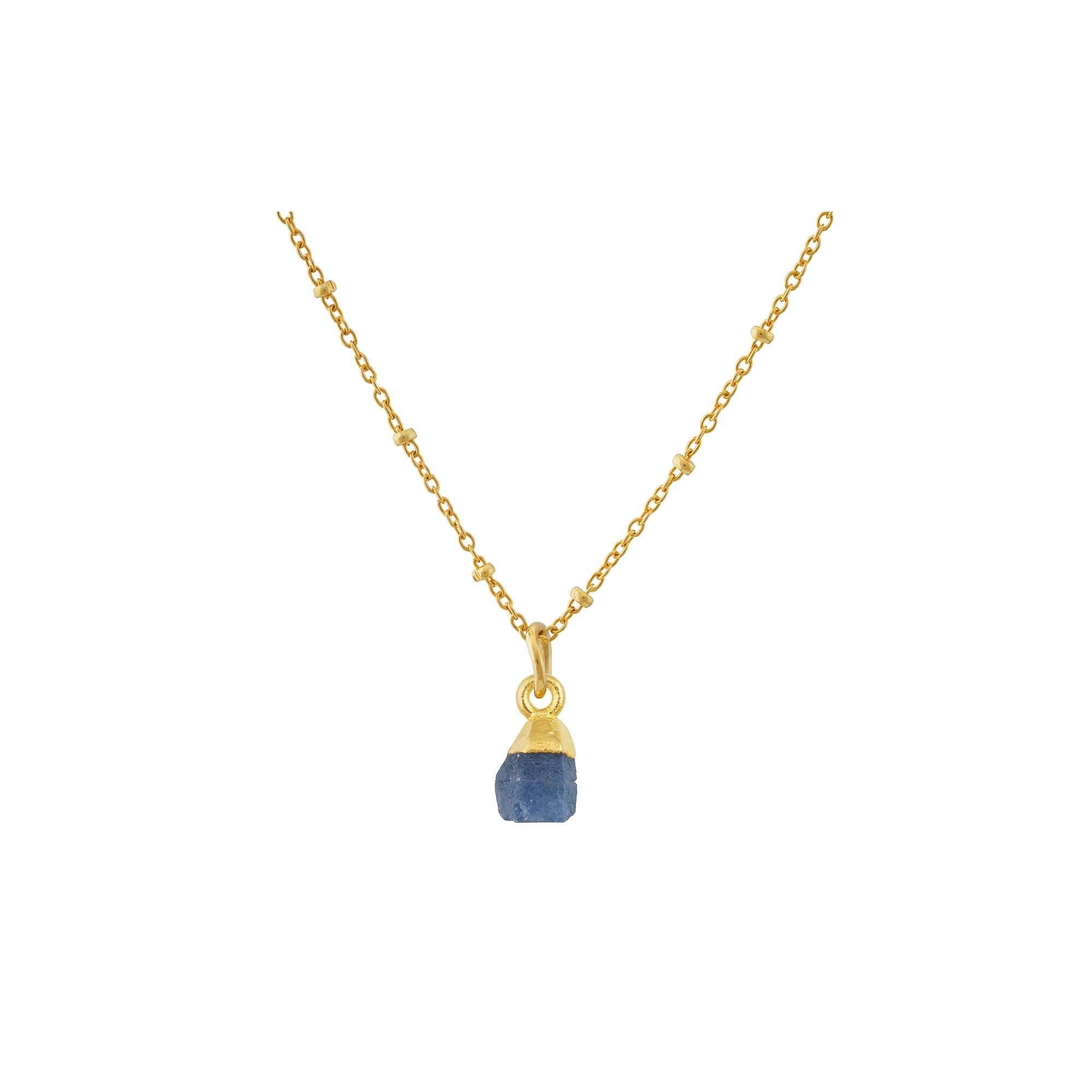 Handmade Sapphire Pendant in its Natural form Gold Plated - Zyrola