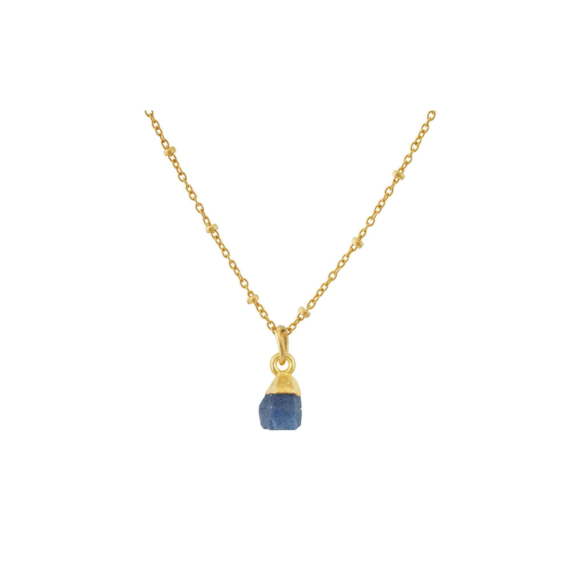 Handmade Sapphire Pendant in its Natural form Gold Plated - Zyrola