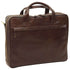 Leather Briefcase with zip closure - Dark Brown - Zyrola