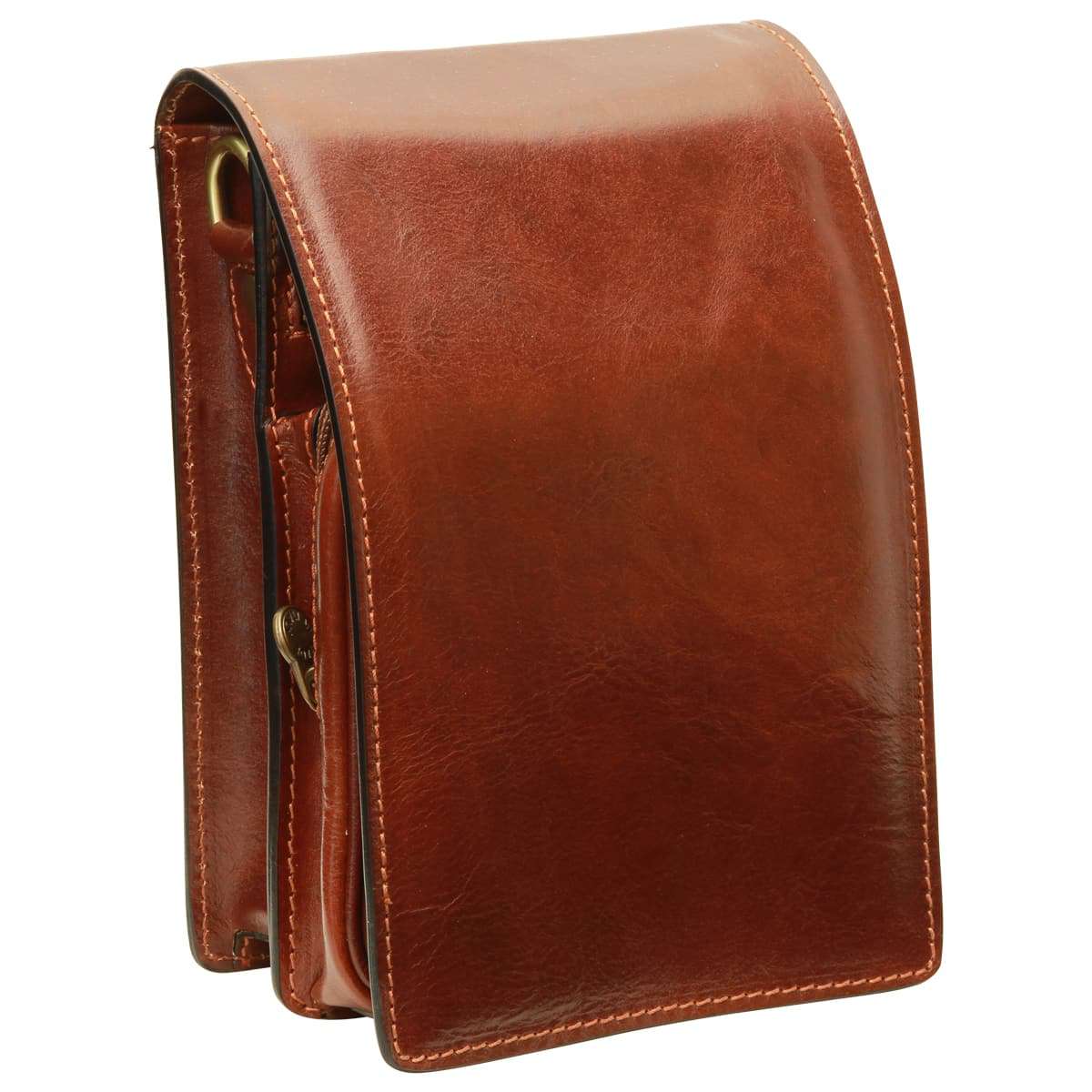 Leather Shoulder Bag - Brown - Zyrola