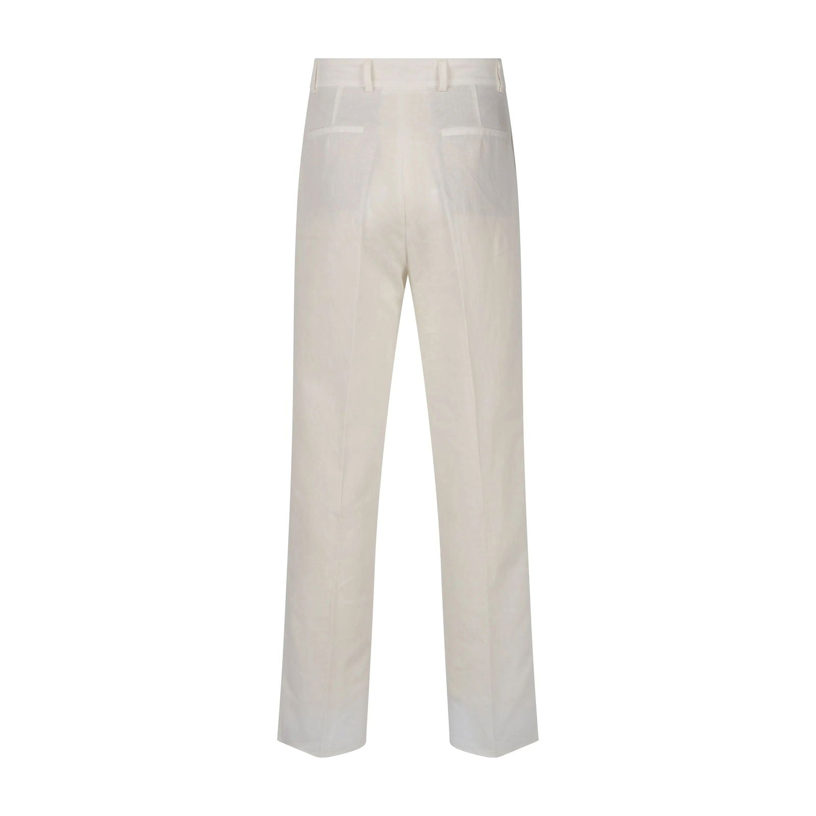 Linen White Pleated Pants - Zyrola