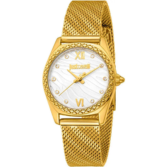 Montre Just Cavalli Femme Dorée – Acier & Cadran Blanc – 30 mm - Zyrola