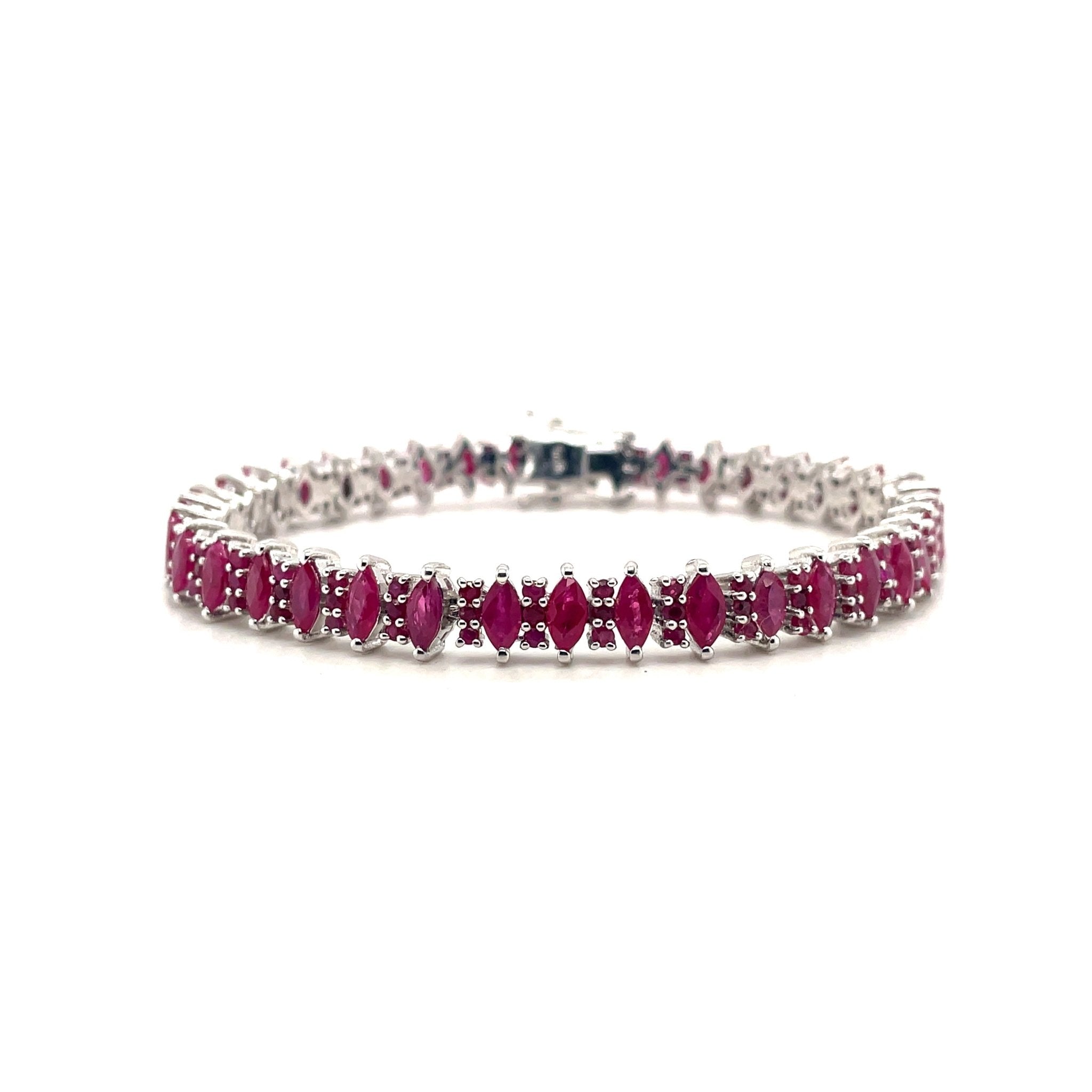 Multi Colour Stone Bracelet in .925 Sterling Silver - KSD 43113 - Zyrola