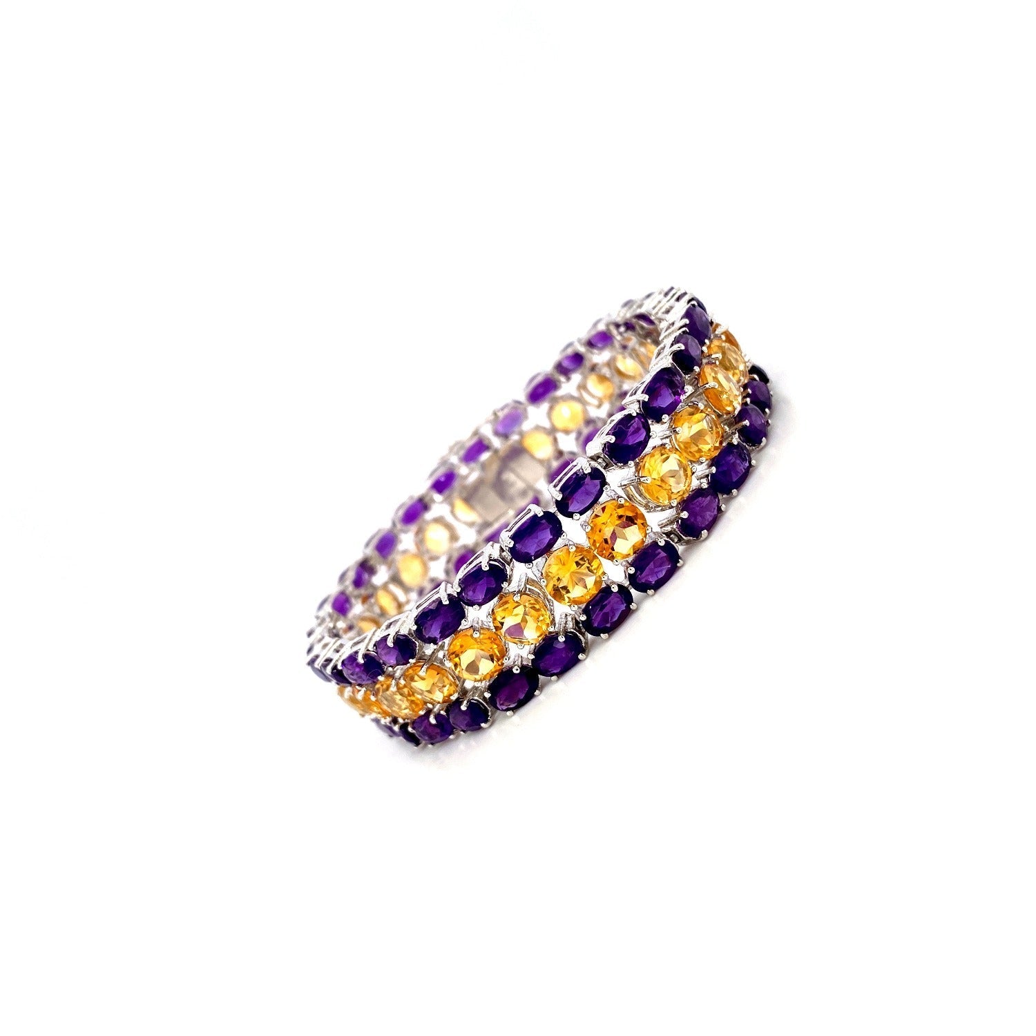 Multi Colour Stones Bracelet in .925 Sterling Silver - KSD 4125 - Zyrola