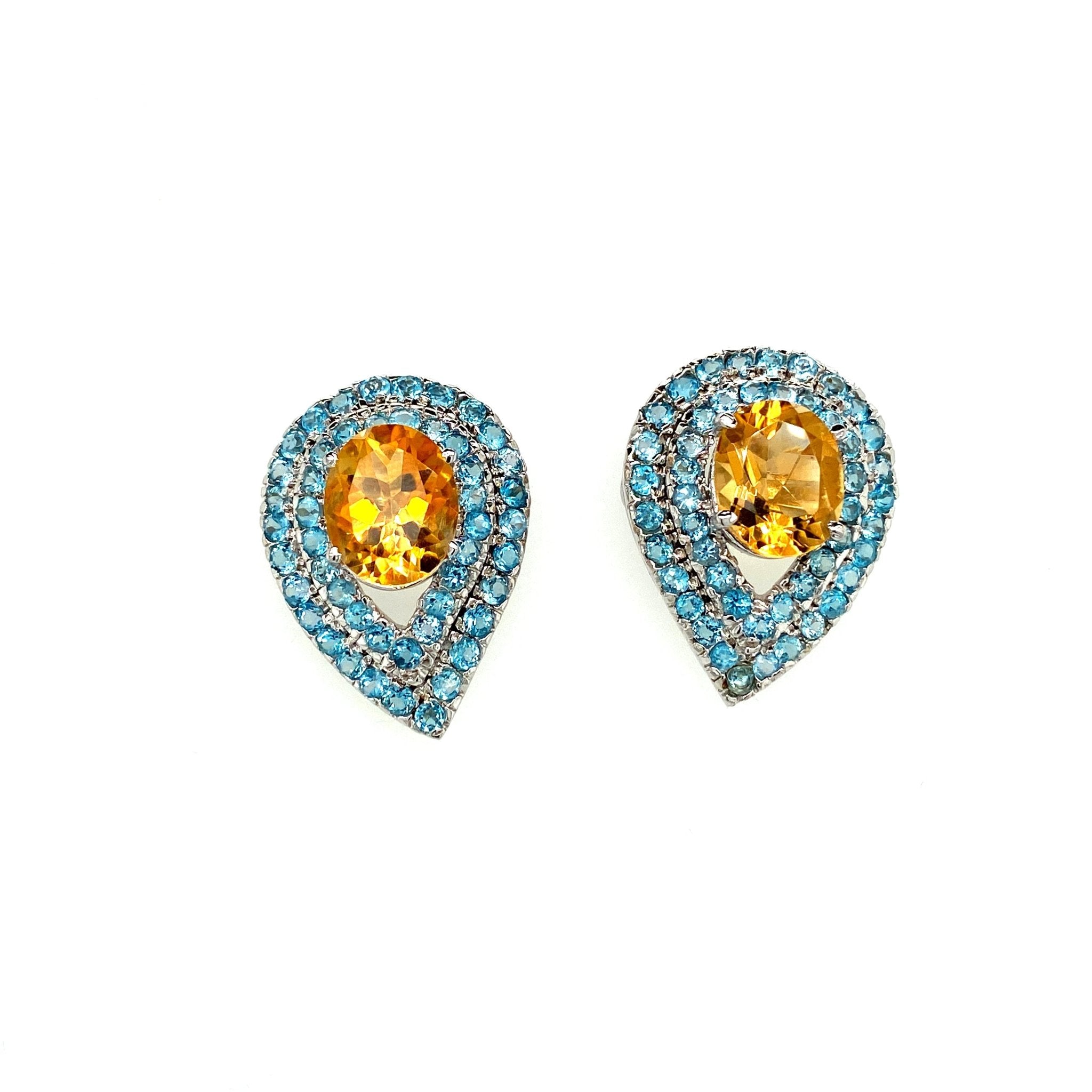 Multi Colour Stones Earring in .925 Sterling Silver KST - 5090 - Zyrola