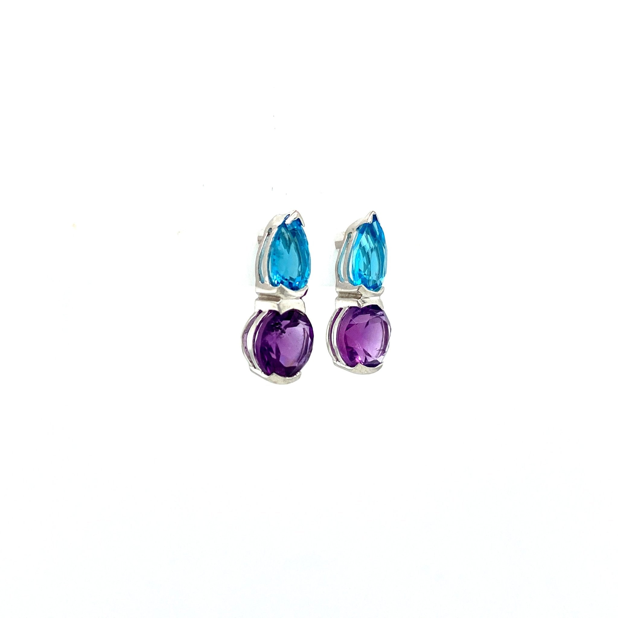 Multi Colour Stones Earring in .925 Sterling Silver KST - 56279 - Zyrola