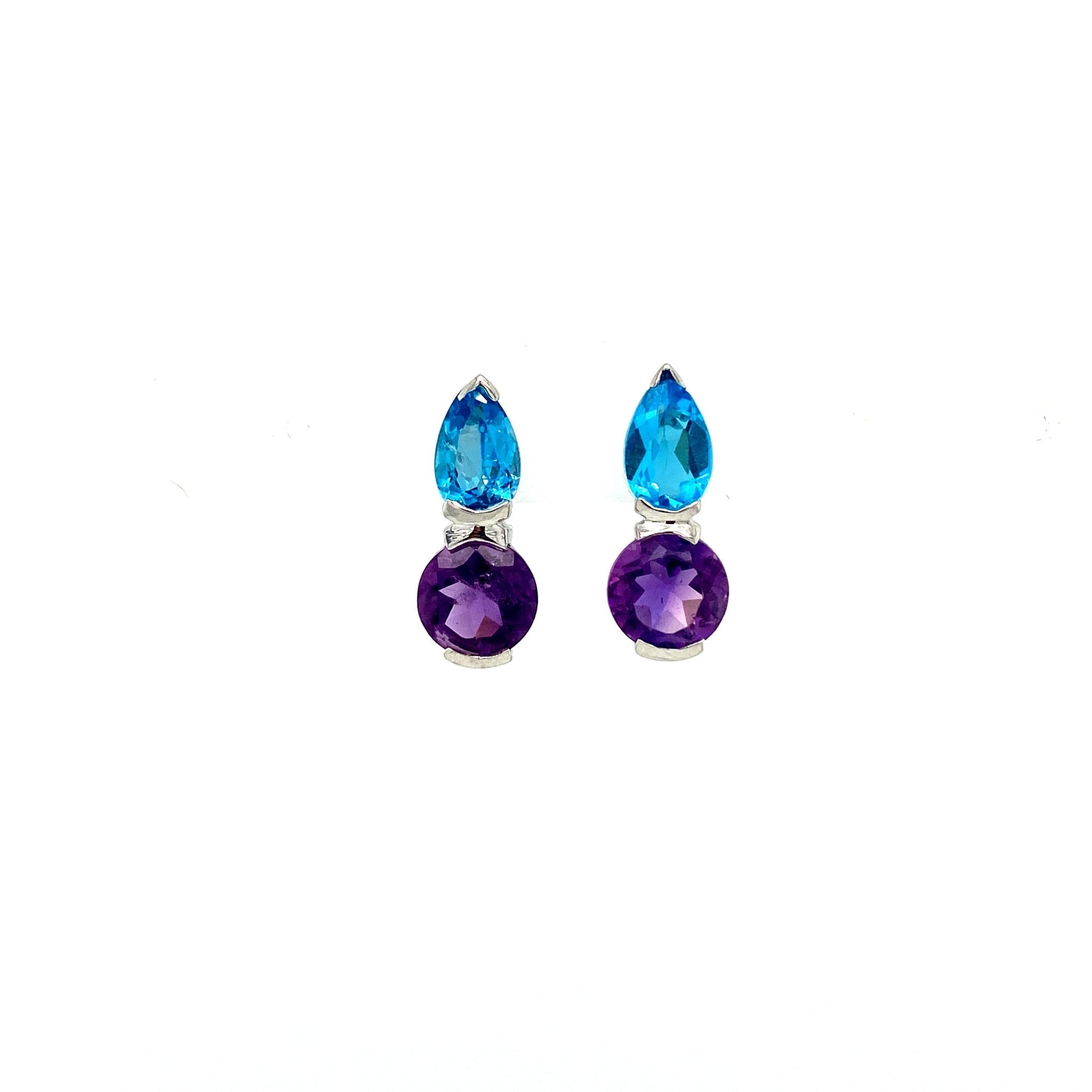 Multi Colour Stones Earring in .925 Sterling Silver KST - 56279 - Zyrola