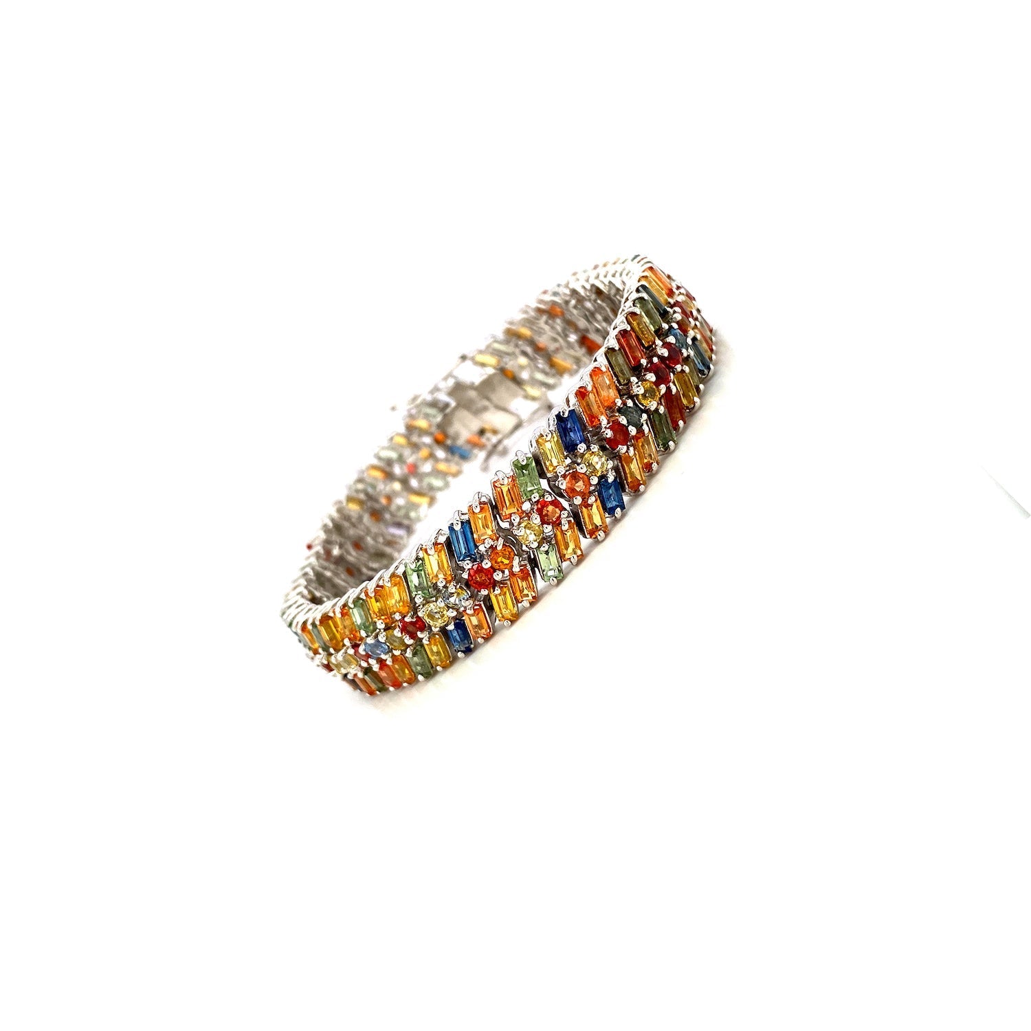 Multi Sapphire Bracelet in .925 Sterling Silver - KSD 4043 - Zyrola