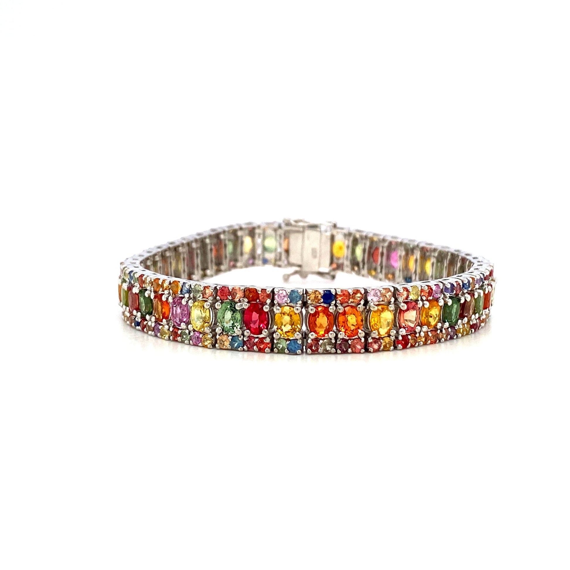 Multi Sapphire Bracelet in .925 Sterling Silver - KSD 47809 - Zyrola