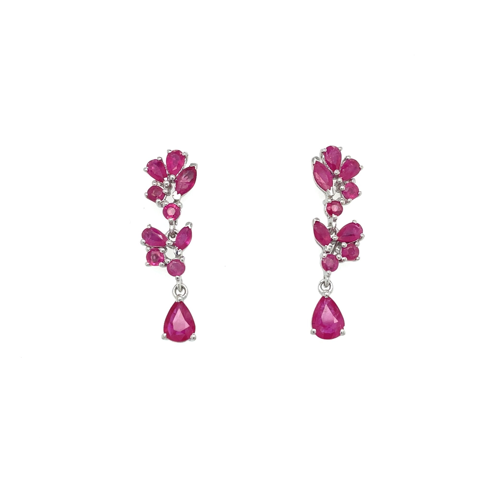 Multi Sapphire Earring in .925 Sterling Silver - KST 59282 - Zyrola