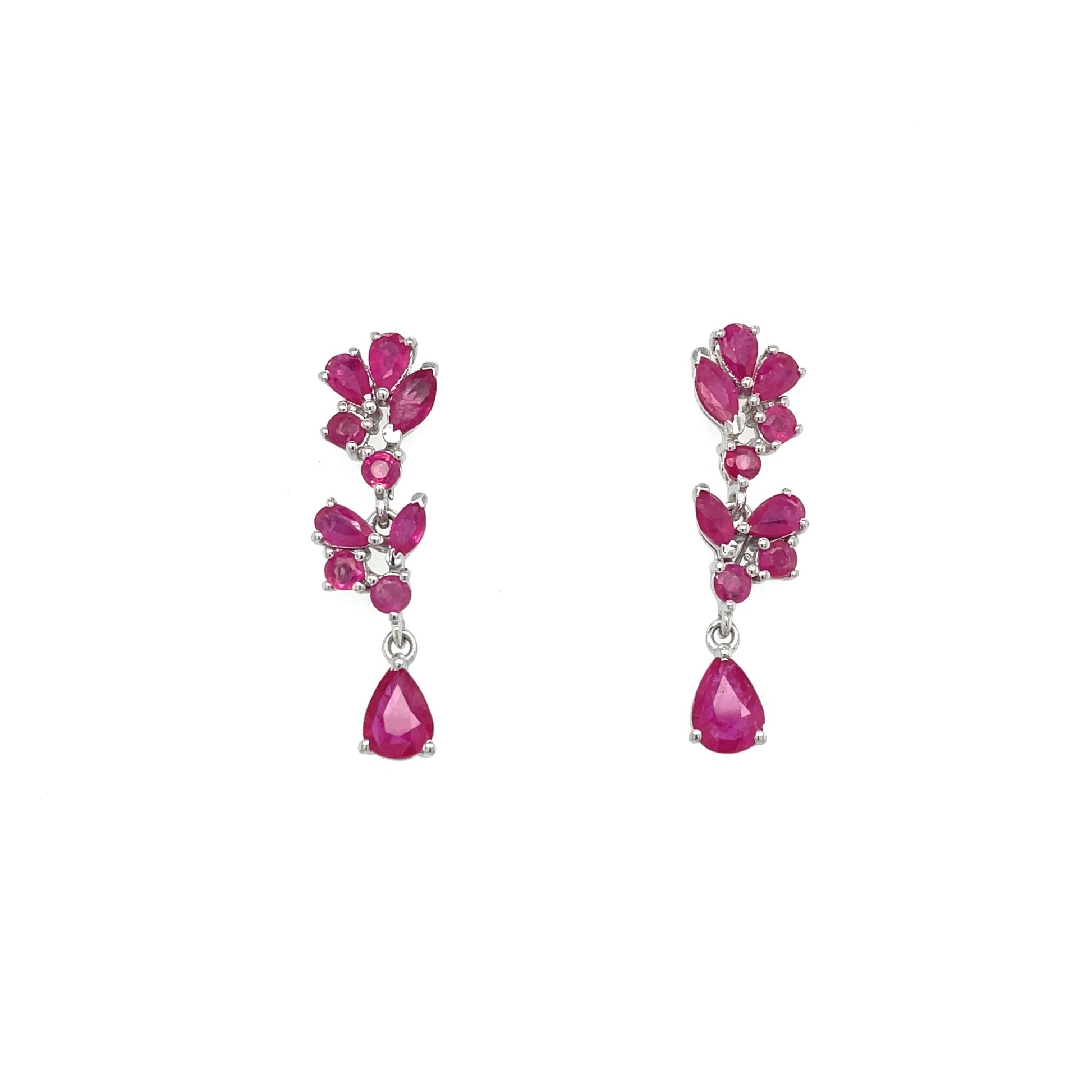 Multi Sapphire Earring in .925 Sterling Silver - KST 59282 - Zyrola