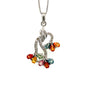 Multi Sapphire Pendant in .925 Sterling Silver - KSP 38164 - Zyrola