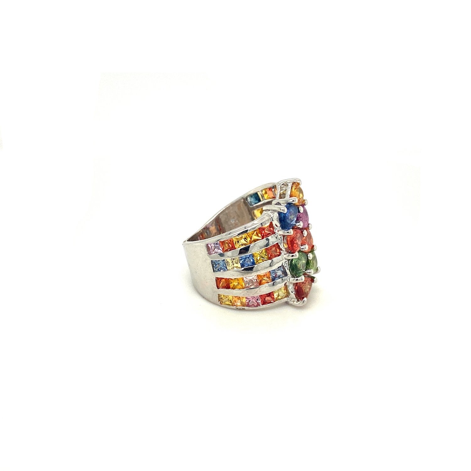Multi Sapphire Ring in .925 Sterling Silver - KSR 14355 - Zyrola