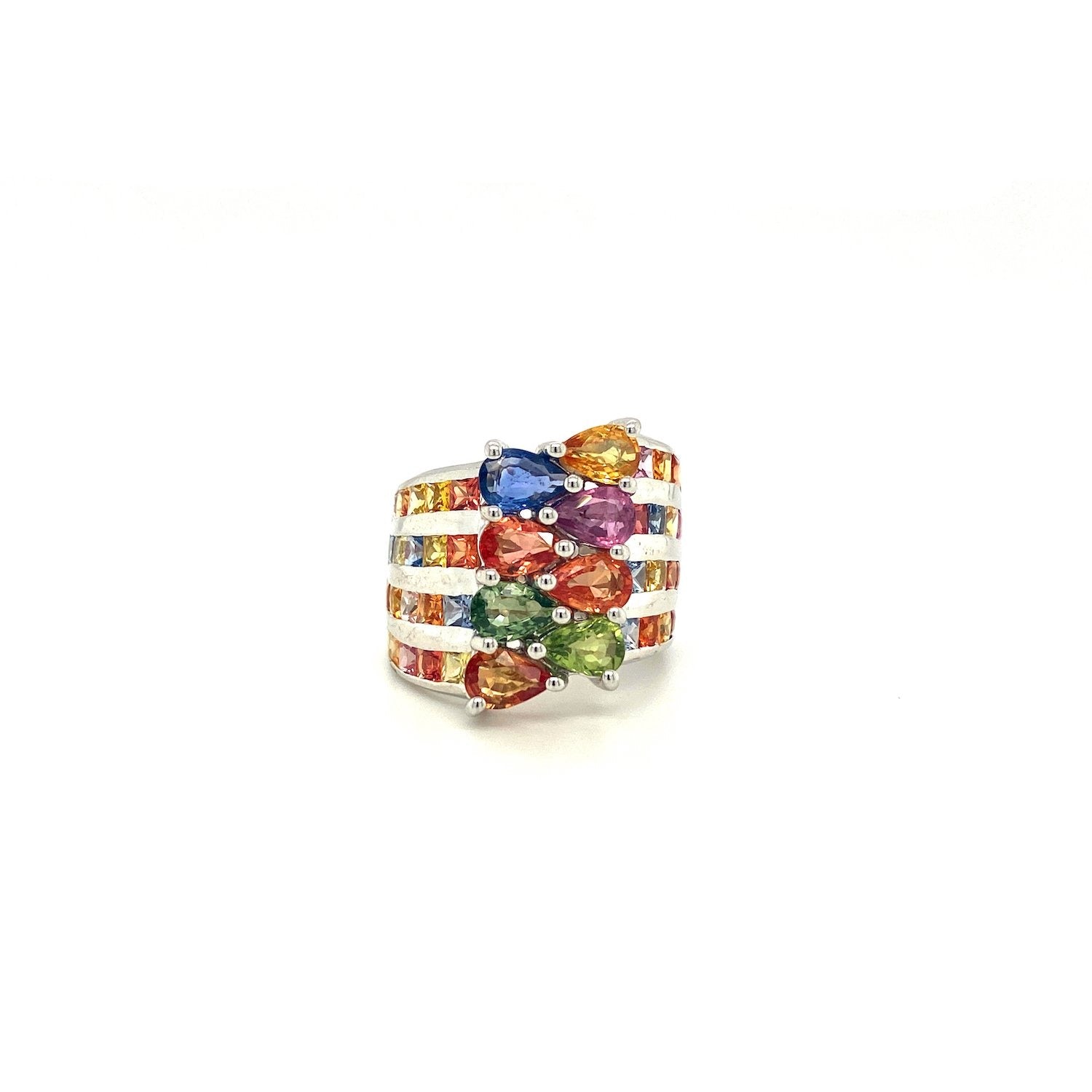 Multi Sapphire Ring in .925 Sterling Silver - KSR 14355 - Zyrola