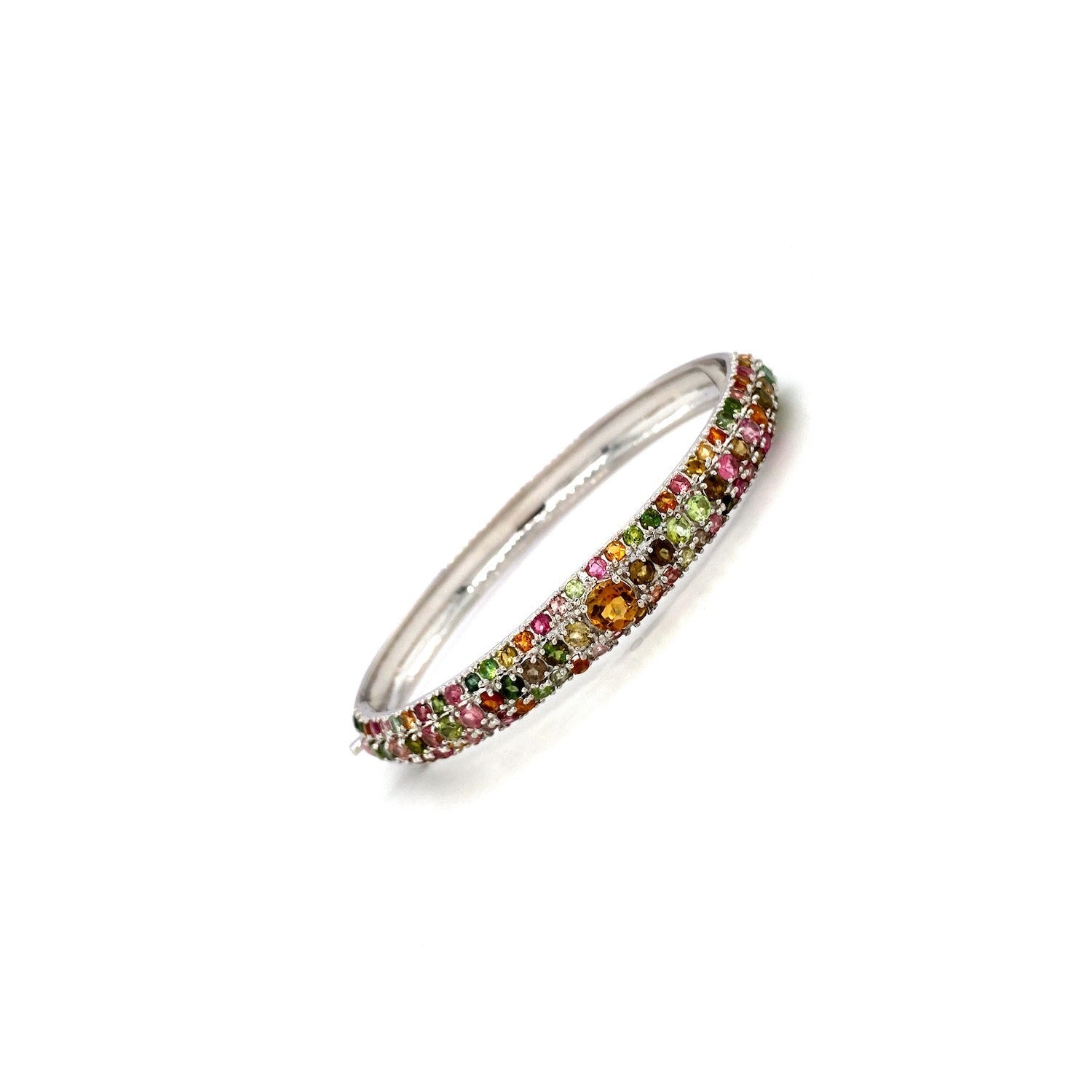 Multi Tourmaline Bangle in .925 Sterling Silver - KSD 41068 - Zyrola
