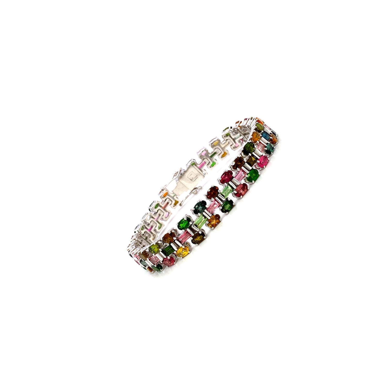 Bracelet en argent 925 serti de tourmalines naturelles multicolores – KSD 46895 - Zyrola