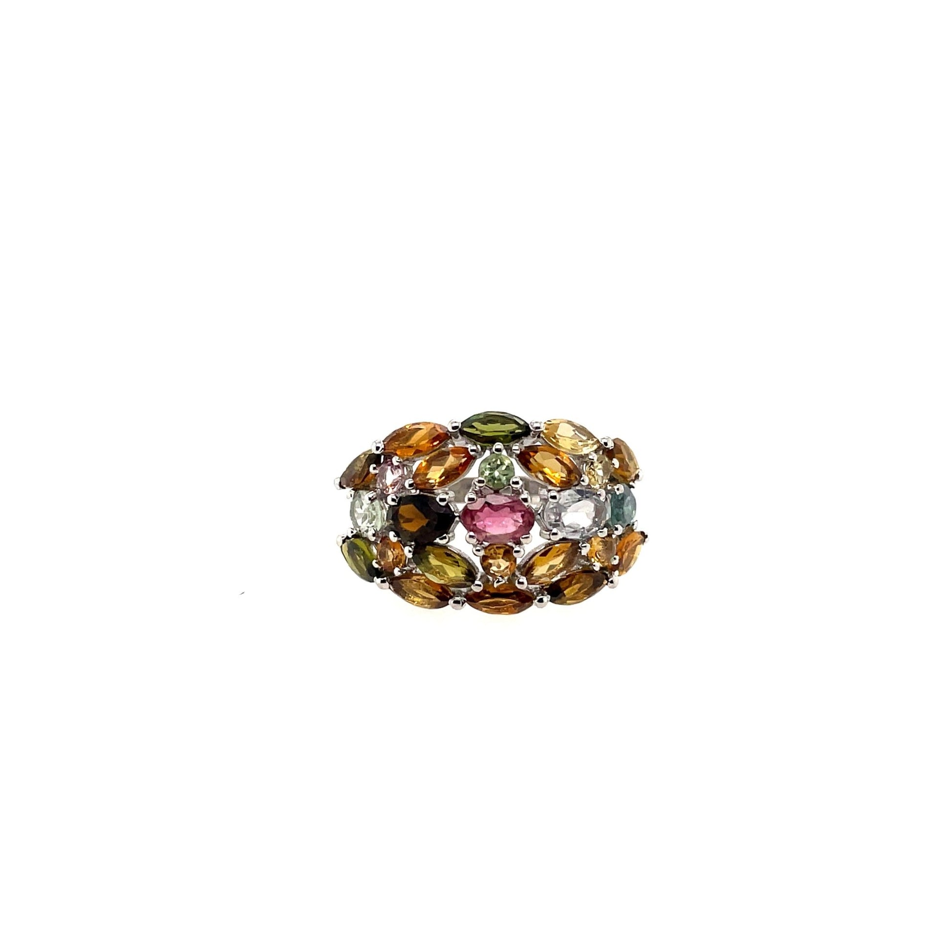 Multi Tourmaline Ring in .925 Sterling Silver - KSR 11430 - Zyrola