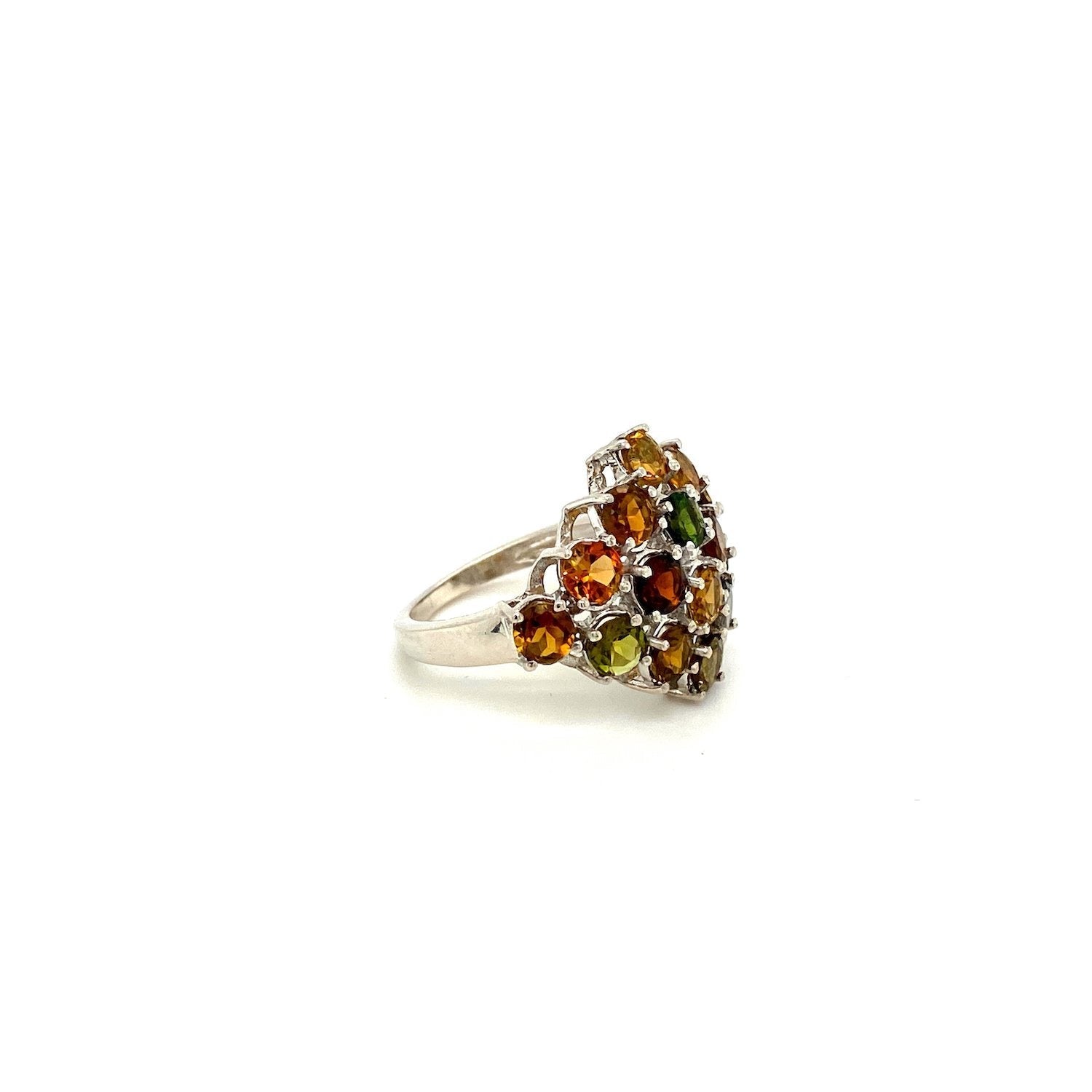 Multi Tourmaline Ring in .925 Sterling Silver KSR - 11589 - Zyrola