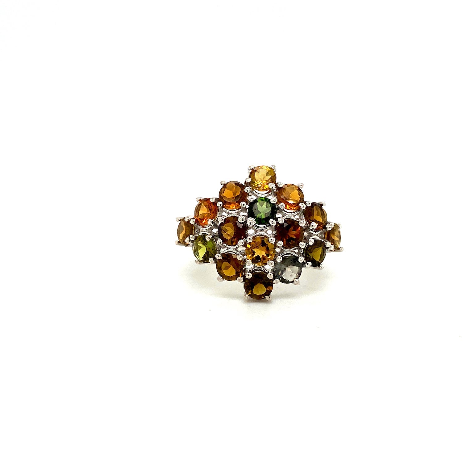 Multi Tourmaline Ring in .925 Sterling Silver KSR - 11589 - Zyrola