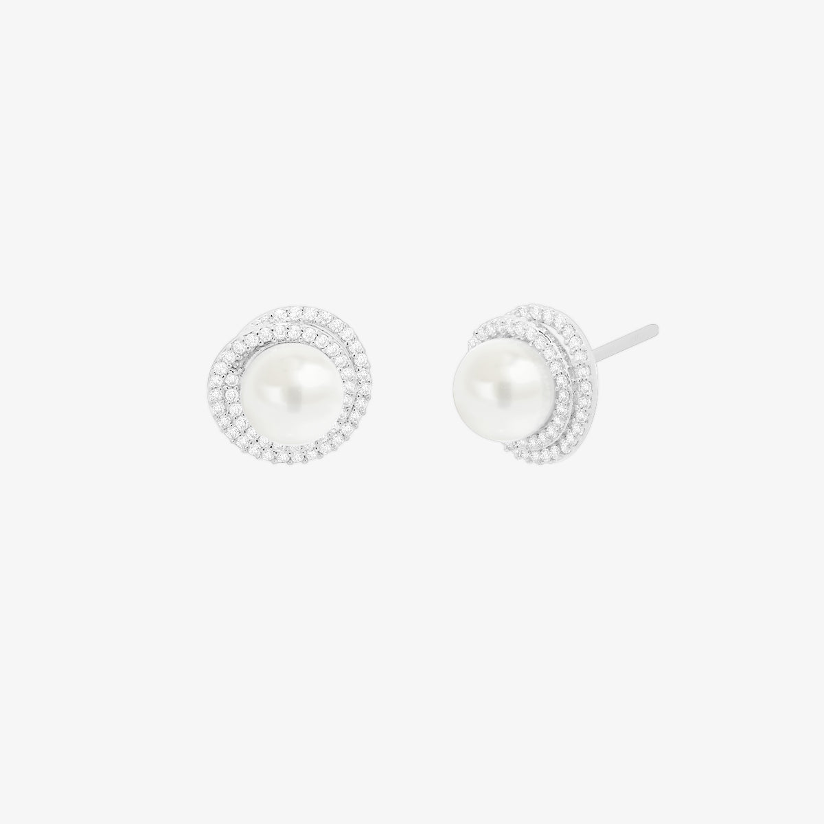 Pearl sparkle stud earrings - Zyrola