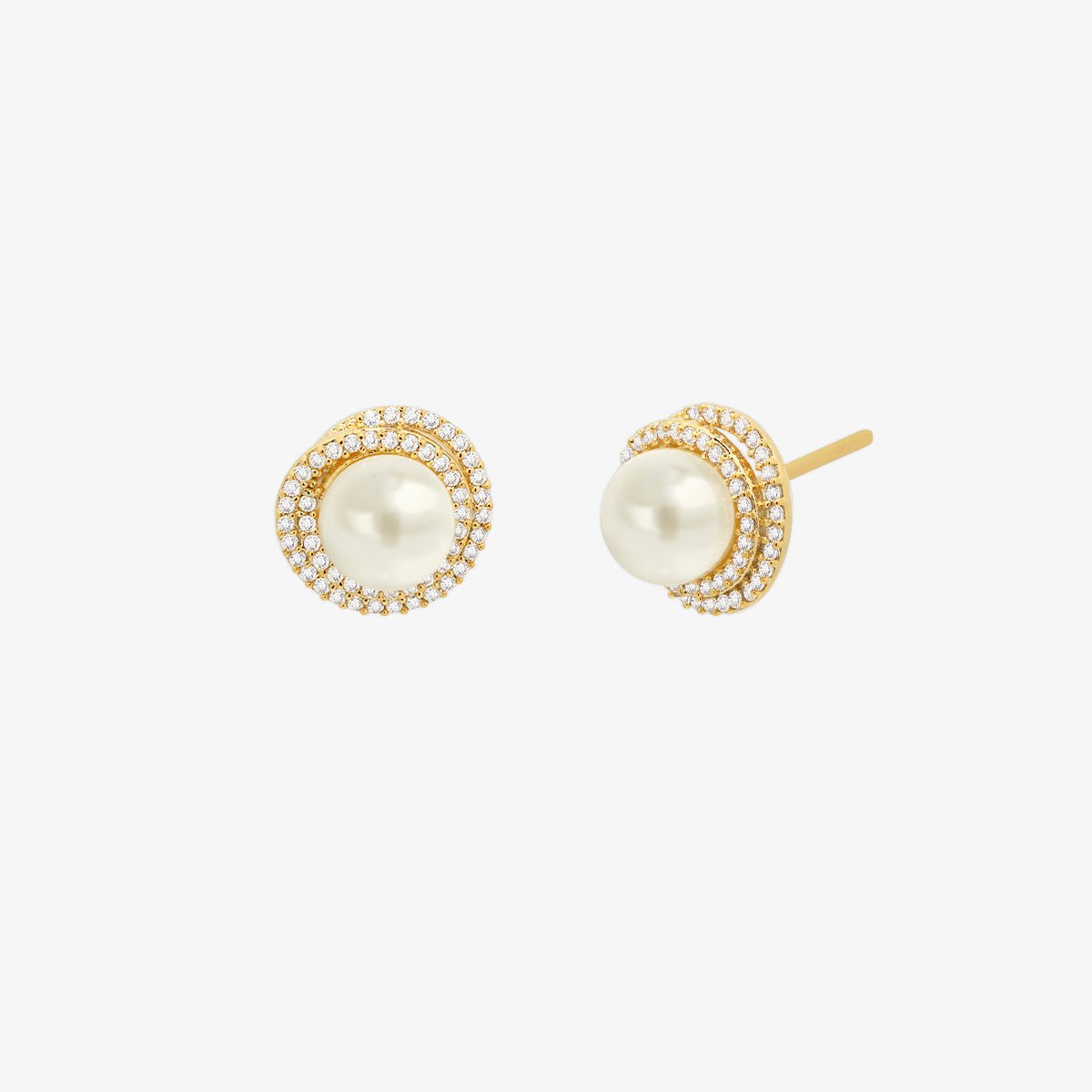 Pearl sparkle stud earrings - Zyrola