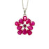 Pendentif fleur en rubis naturel monté sur argent 925 avec finition rhodiée hypoallergénique